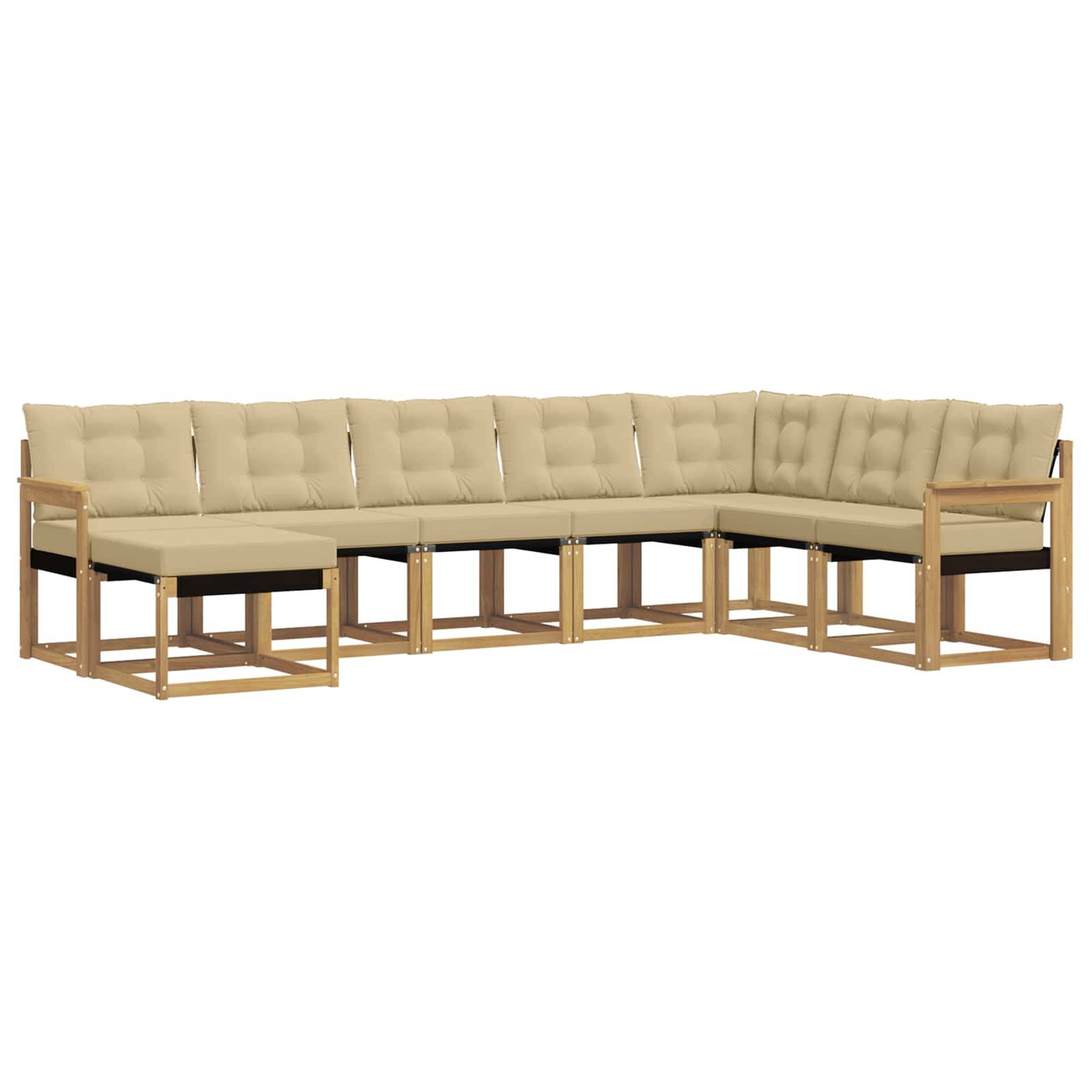 vidaXL Outdoor-Sofagarnitur mit Kissen 8 pcs Weiß und Beige