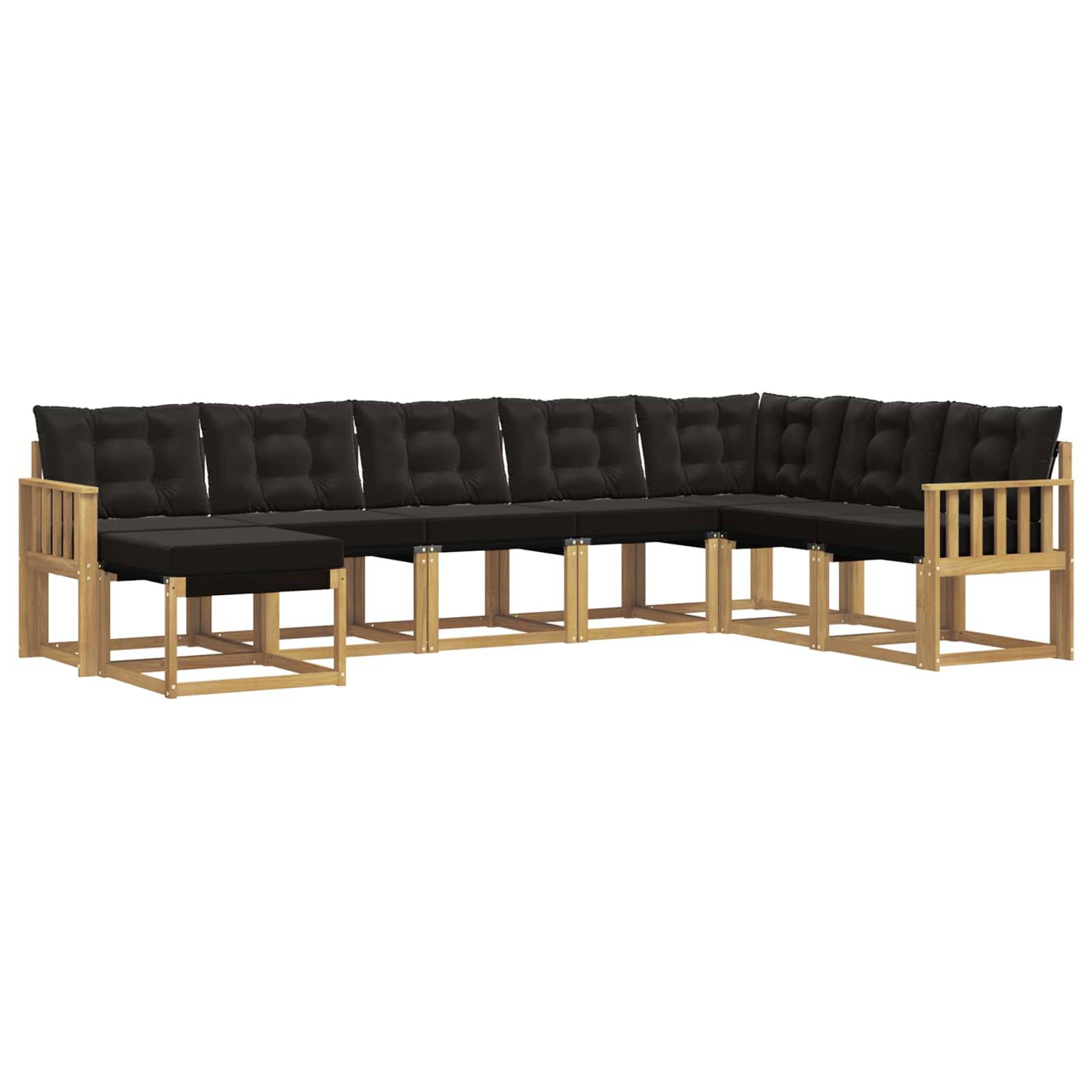 vidaXL Outdoor-Sofagarnitur mit Kissen 8 pcs Weiß und Schwarz