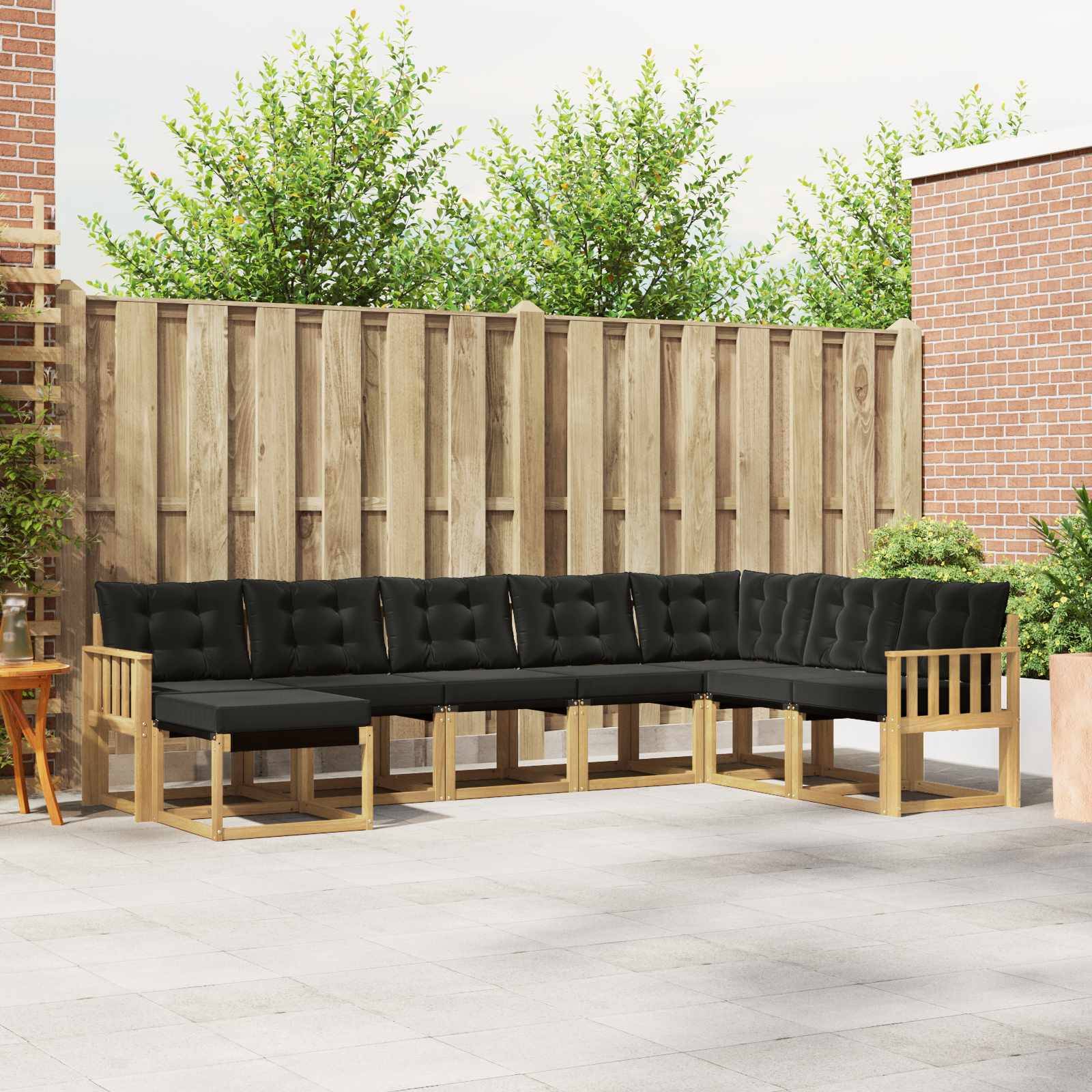 vidaXL Outdoor-Sofagarnitur mit Kissen 8 pcs Weiß und Schwarz