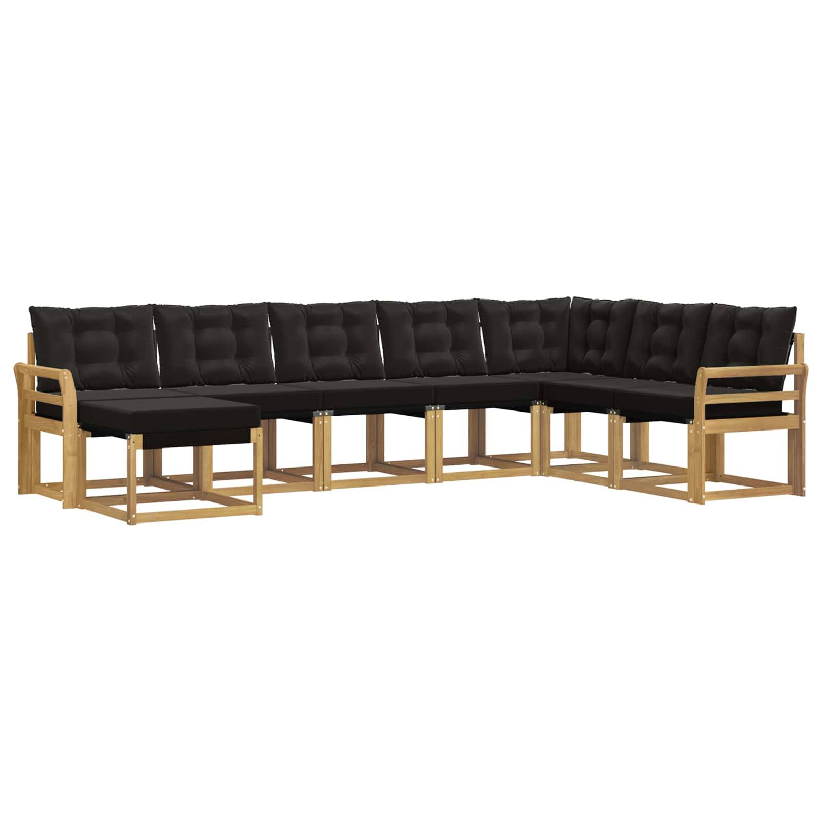 vidaXL Outdoor-Sofagarnitur mit Kissen 8 pcs Weiß und Schwarz