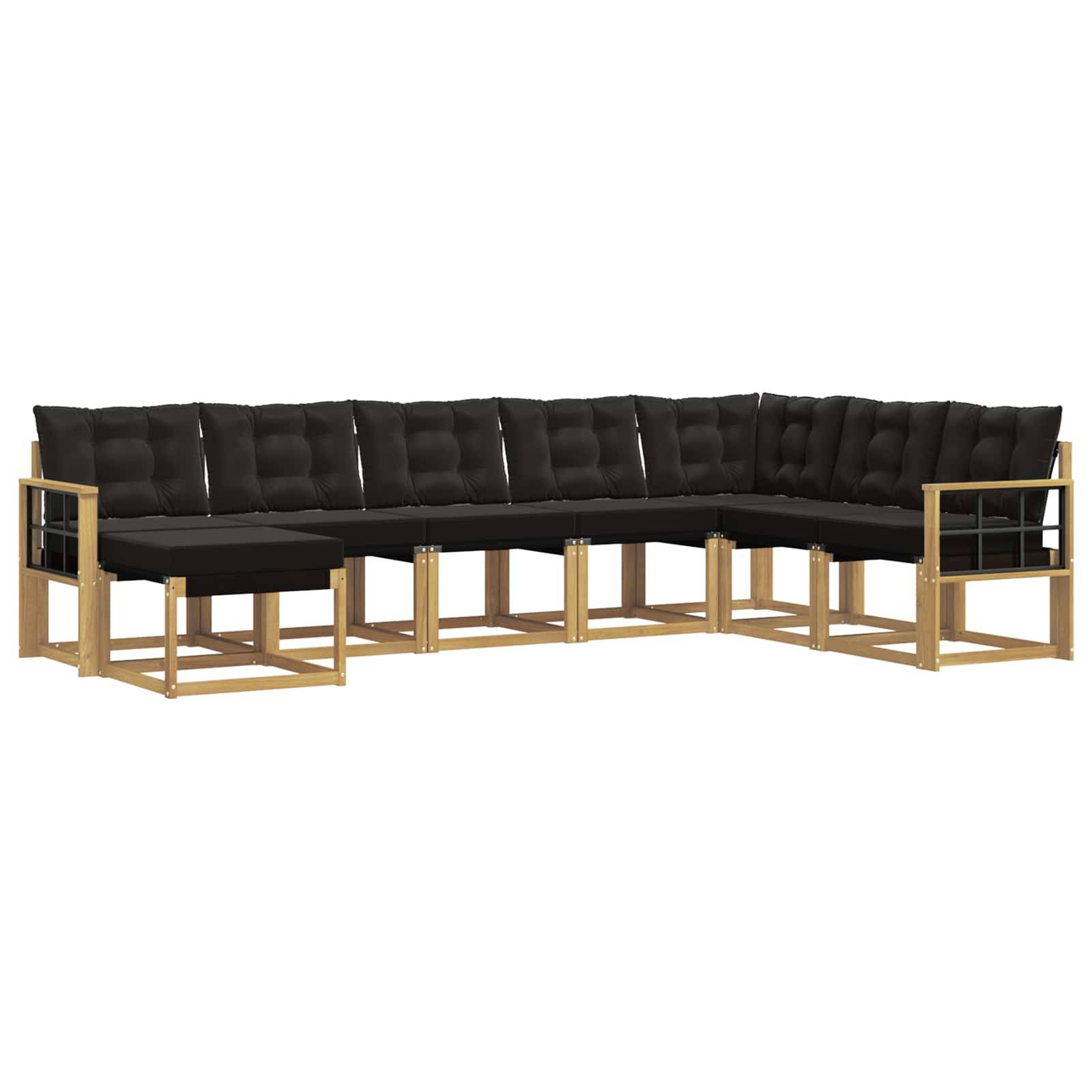 vidaXL Outdoor-Sofagarnitur mit Kissen 8 pcs Weiß und Schwarz