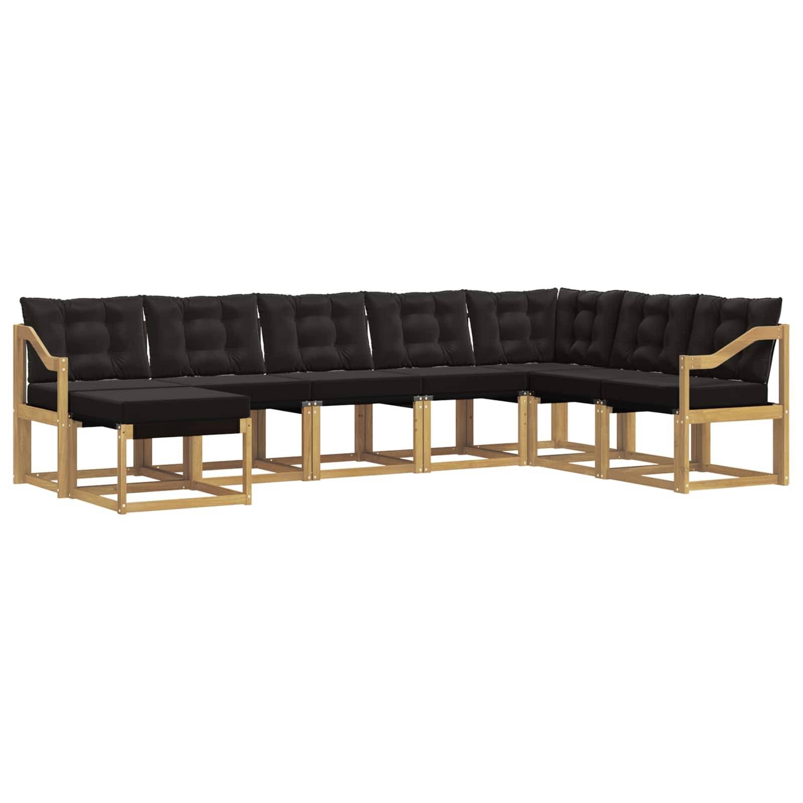 vidaXL Outdoor-Sofagarnitur mit Kissen 8 pcs Weiß und Schwarz