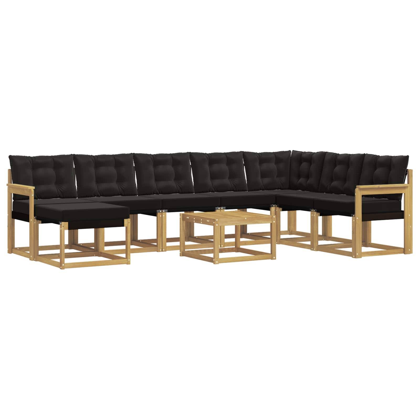 vidaXL Outdoor-Sofagarnitur mit Kissen 9 pcs Weiß und Schwarz