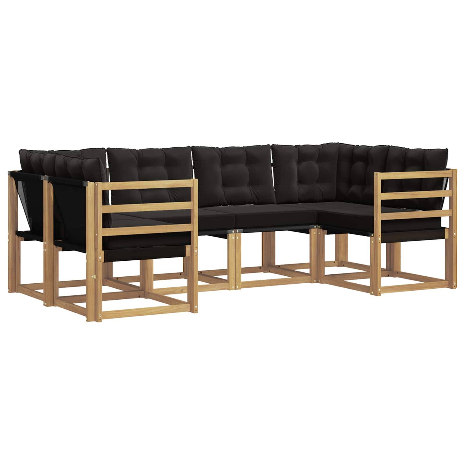vidaXL Outdoor-Sofagarnitur mit Kissen 6 pcs Weiß und Schwarz