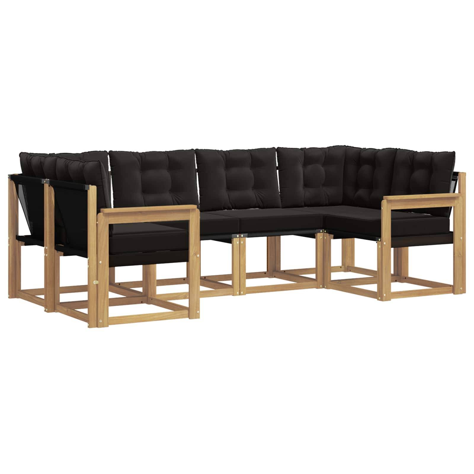 vidaXL Outdoor-Sofagarnitur mit Kissen 6 pcs Weiß und Schwarz