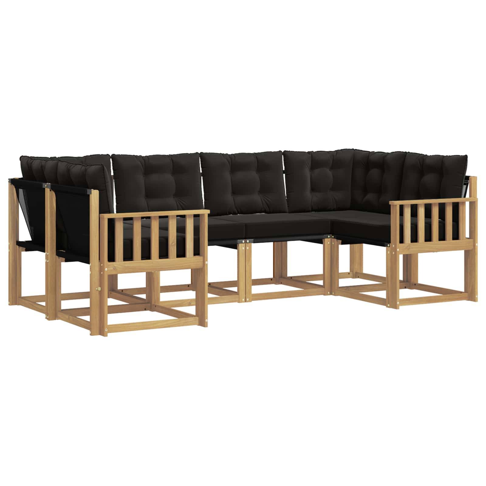 vidaXL Outdoor-Sofagarnitur mit Kissen 6 pcs Weiß und Schwarz