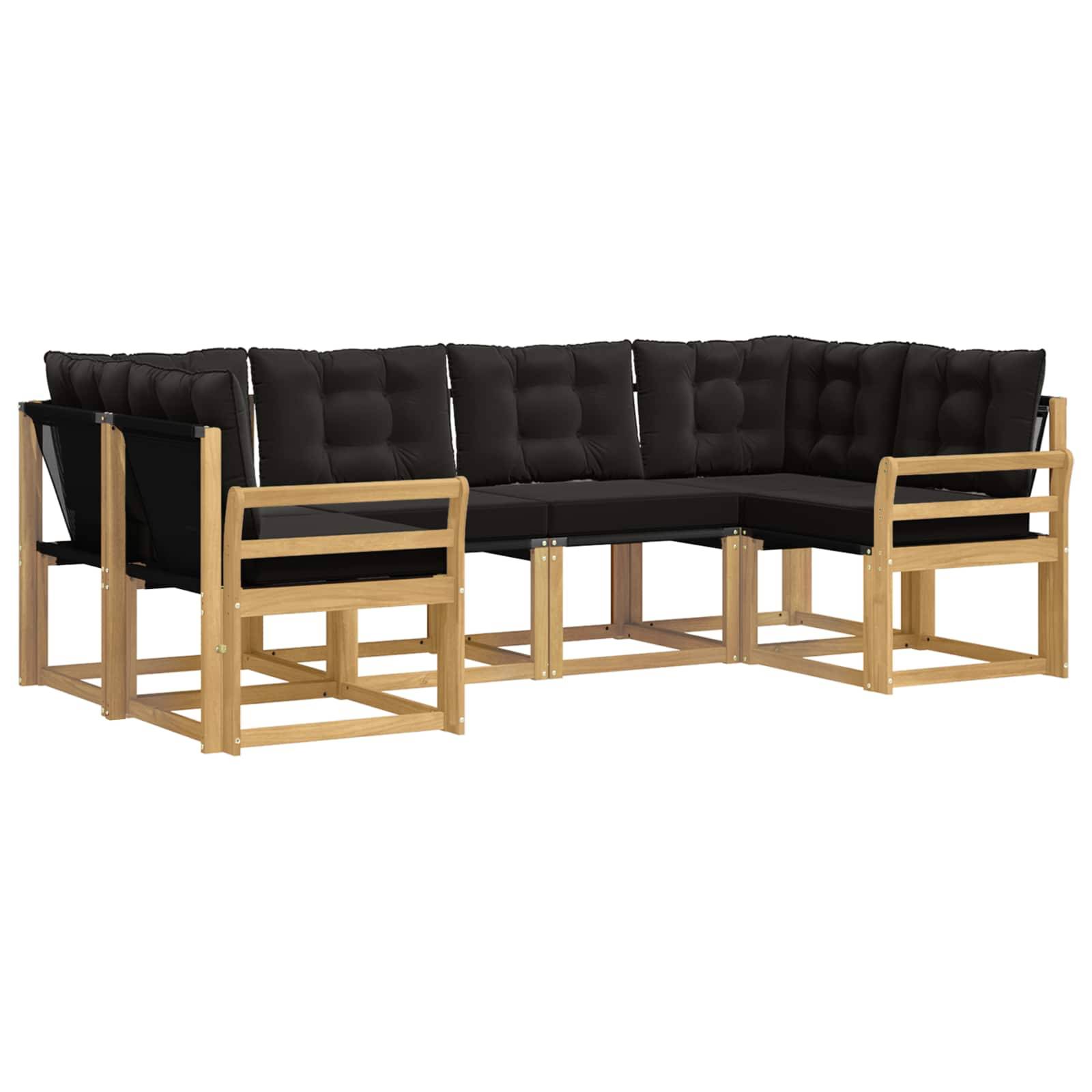 vidaXL Outdoor-Sofagarnitur mit Kissen 6 pcs Weiß und Schwarz