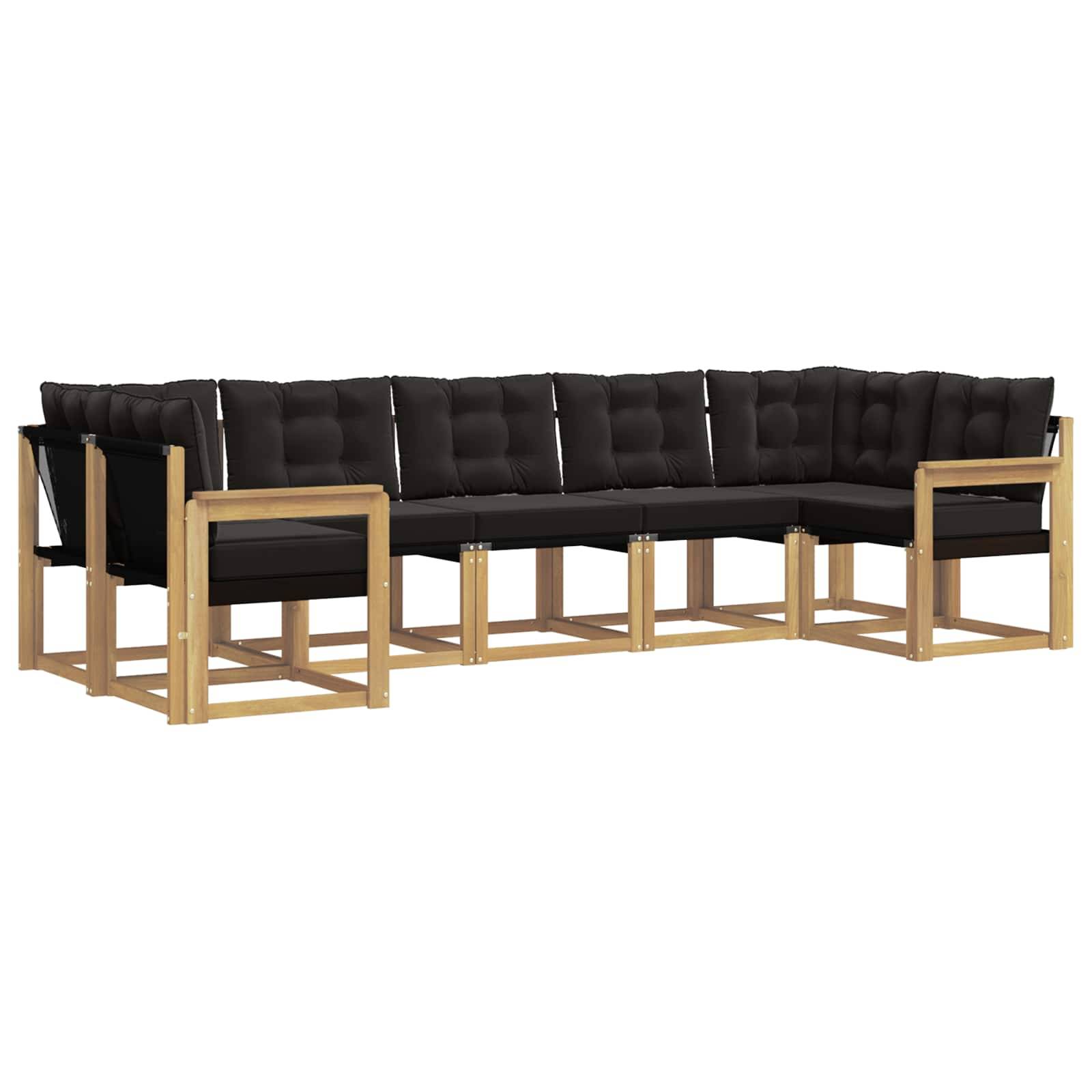 vidaXL Outdoor-Sofagarnitur mit Kissen 7 pcs Weiß und Schwarz