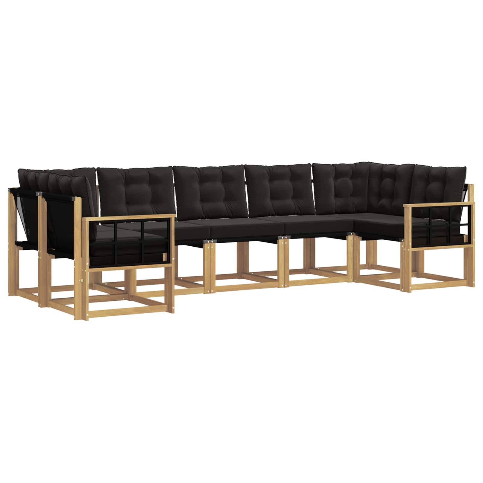 vidaXL Outdoor-Sofagarnitur mit Kissen 7 pcs Weiß und Schwarz