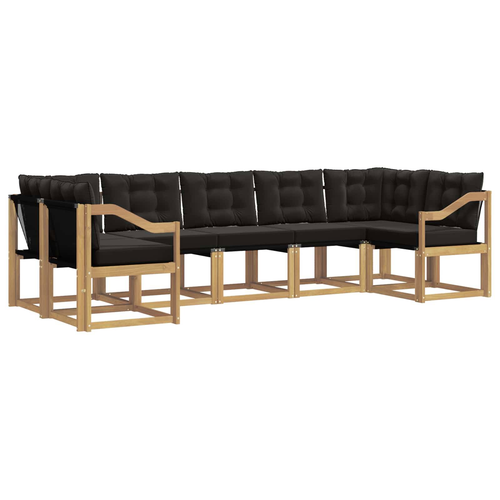vidaXL Outdoor-Sofagarnitur mit Kissen 7 pcs Weiß und Schwarz