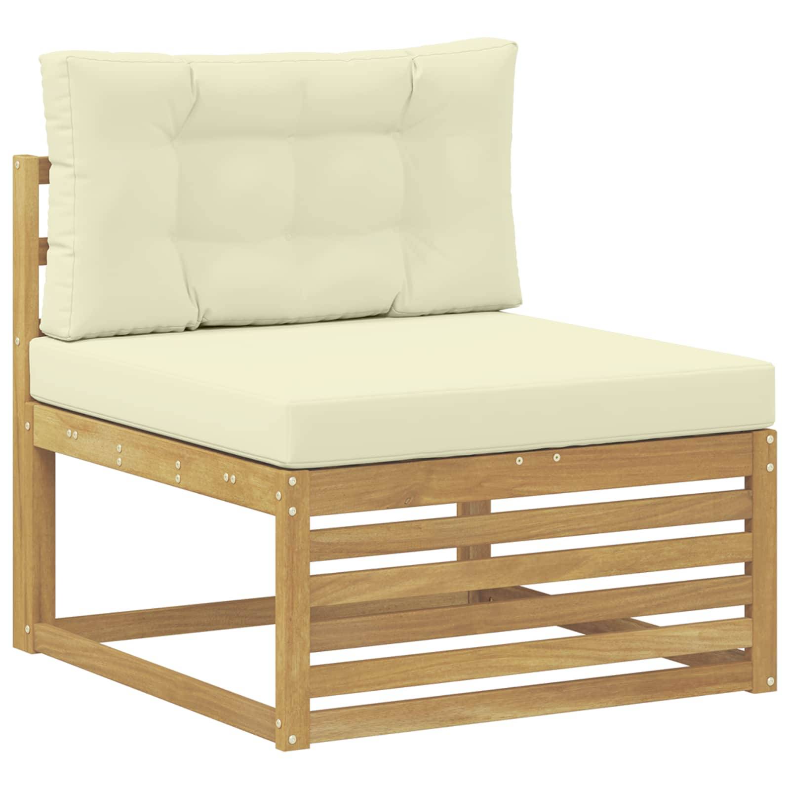 vidaXL Outdoor-Sofagarnitur 6 pcs Weiß und Creme
