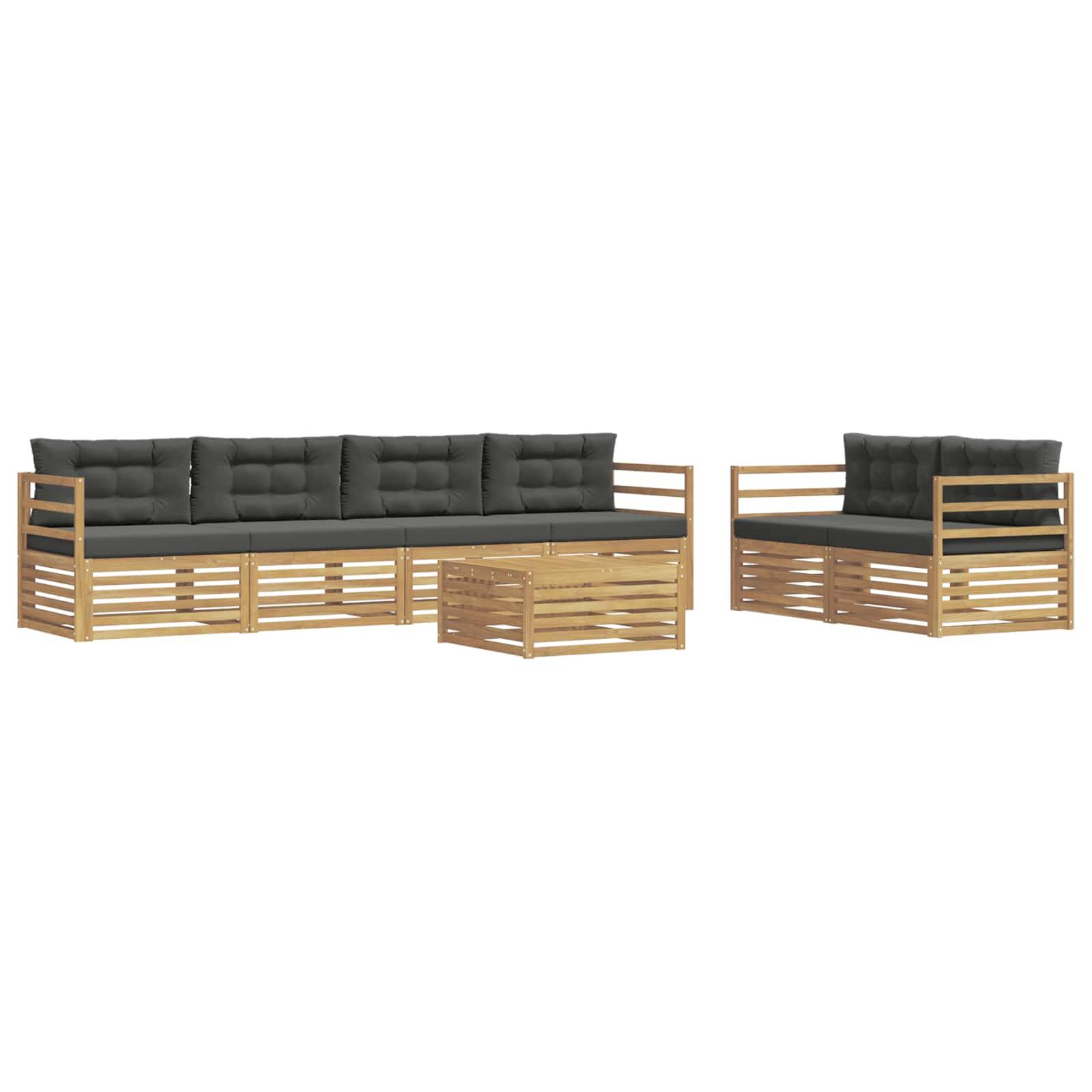 vidaXL Outdoor-Sofagarnitur 7 pcs Weiß und Anthrazit Polyester