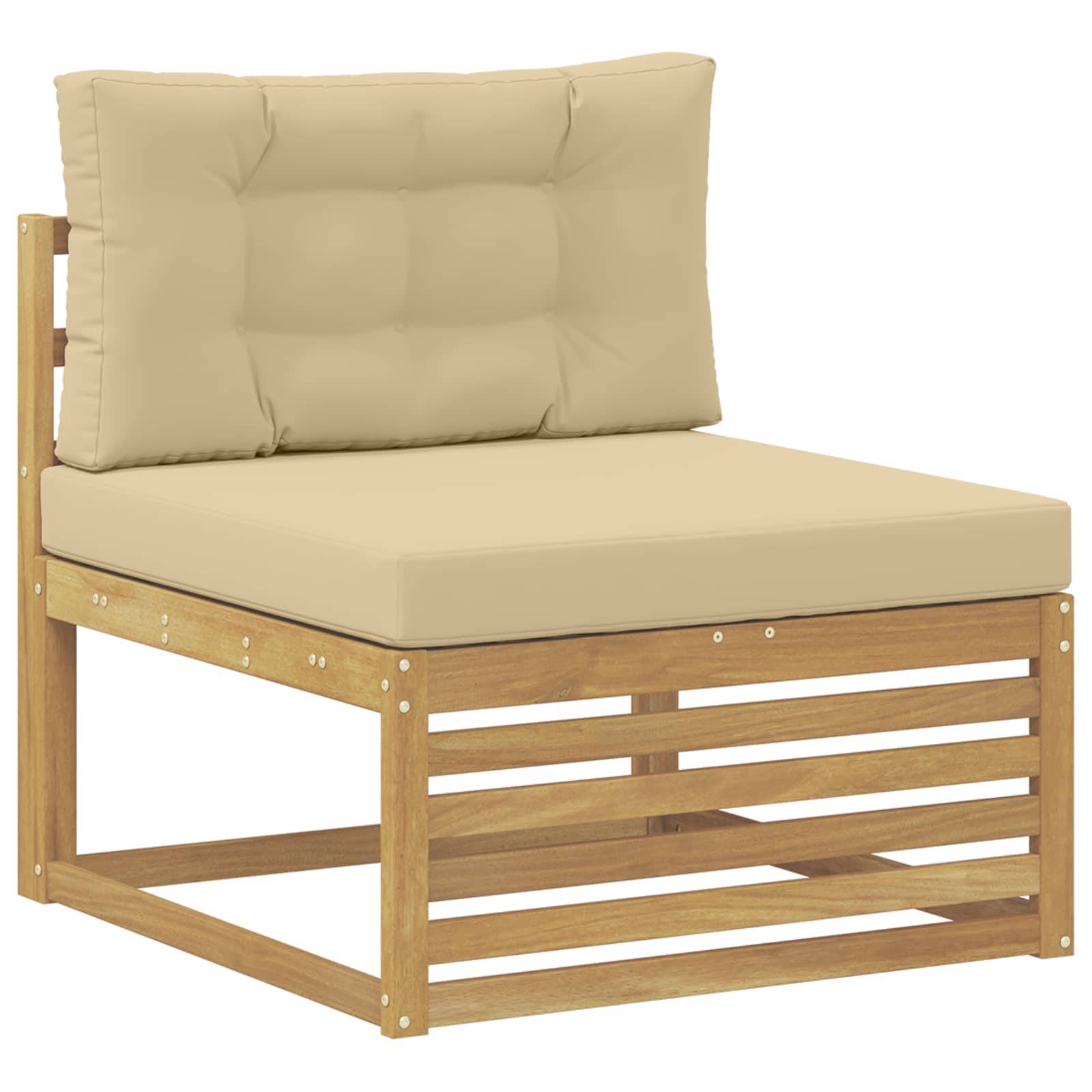 vidaXL Outdoor-Sofagarnitur 8 pcs Weiß und Beige 410 x 172,5 x 73 cm