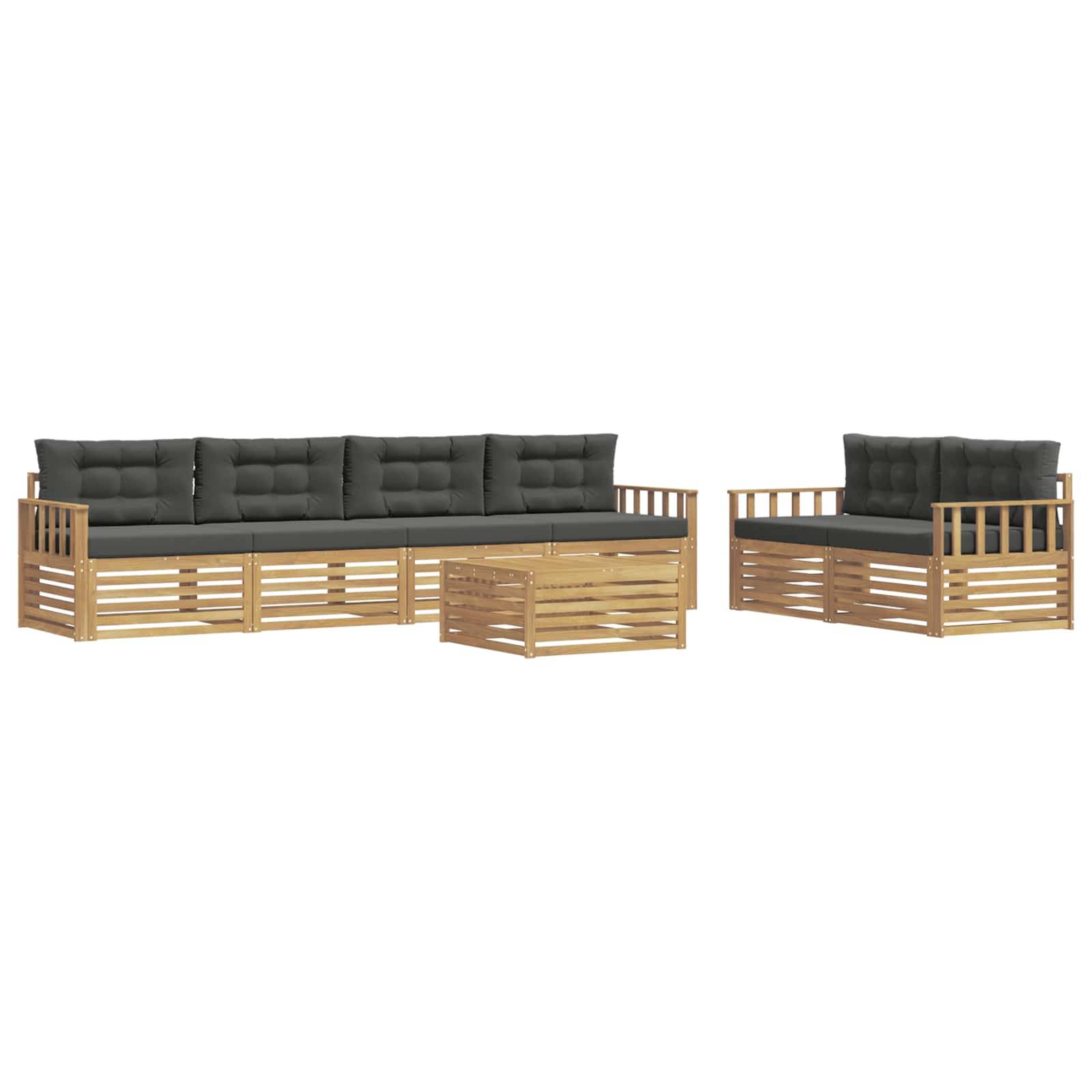 vidaXL Outdoor-Sofagarnitur 7 pcs Weiß und Anthrazit Polyester