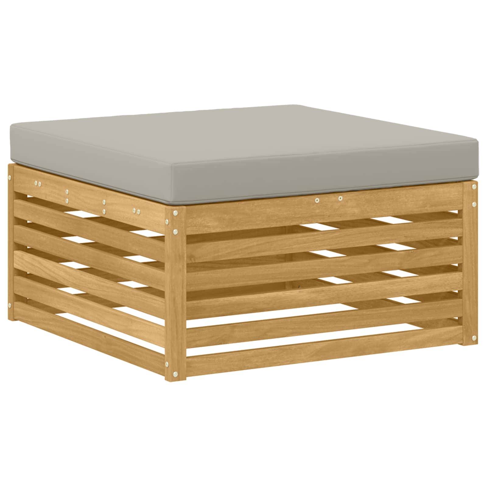 vidaXL Outdoor-Sofagarnitur 7 pcs Weiß und Hellgrau Polyester