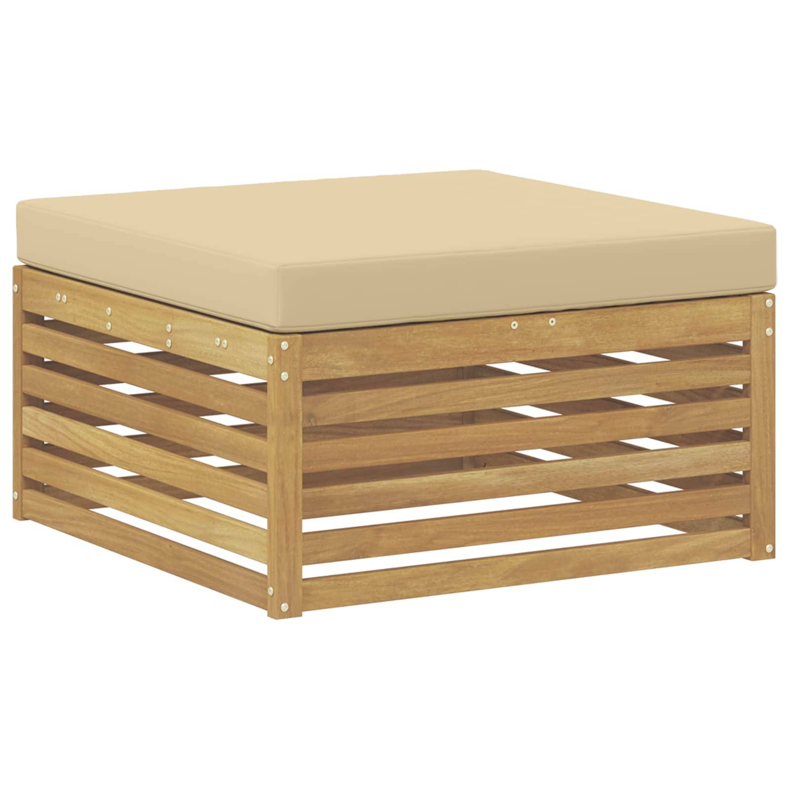 vidaXL Outdoor-Sofagarnitur mit Kissen 8 pcs Weiß und Beige Polyester