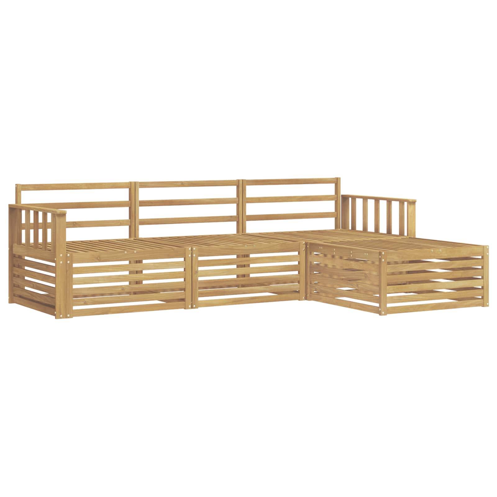 vidaXL Outdoor-Sofagarnitur 4 pcs Weiß Massivholz Akazie
