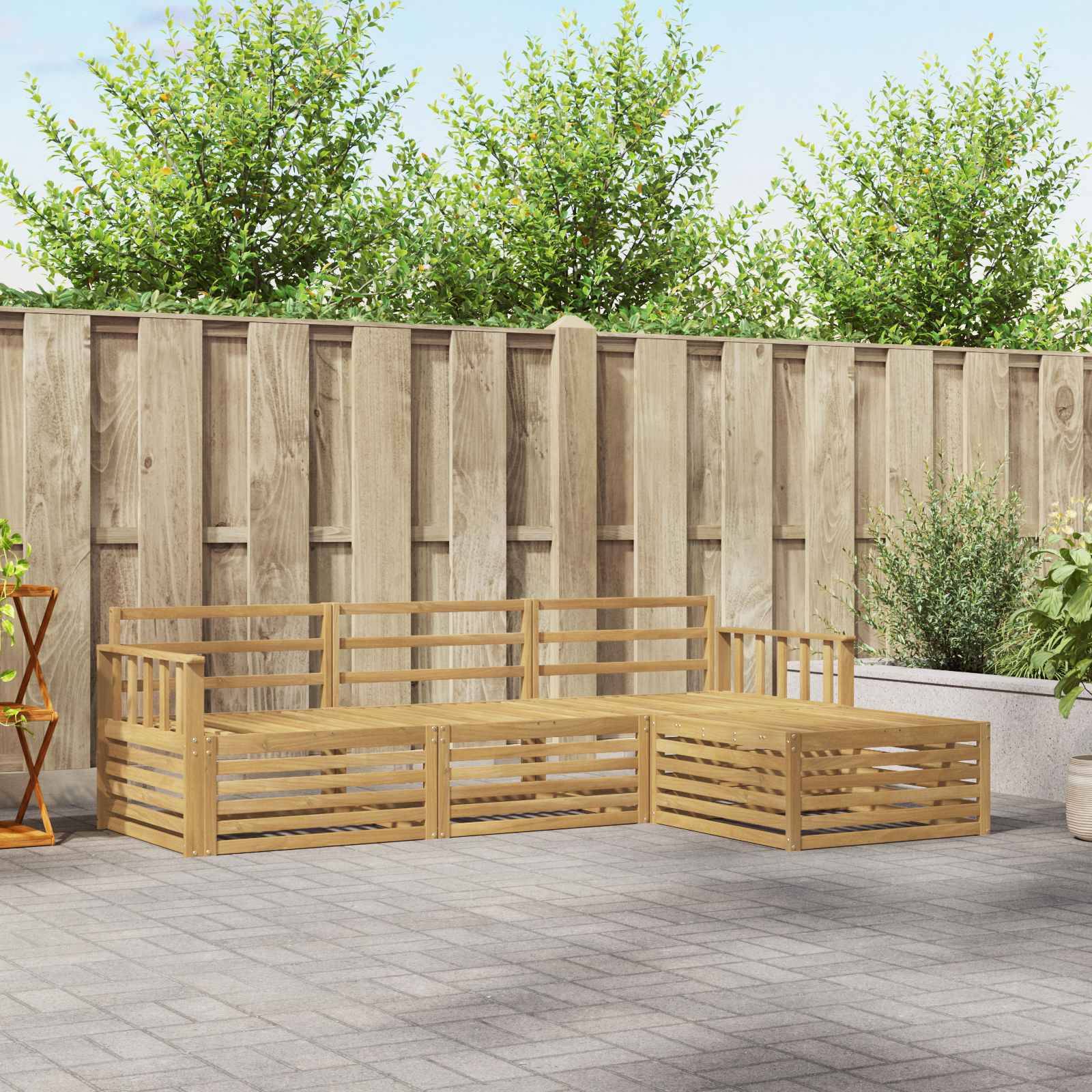 vidaXL Outdoor-Sofagarnitur 4 pcs Weiß Massivholz Akazie
