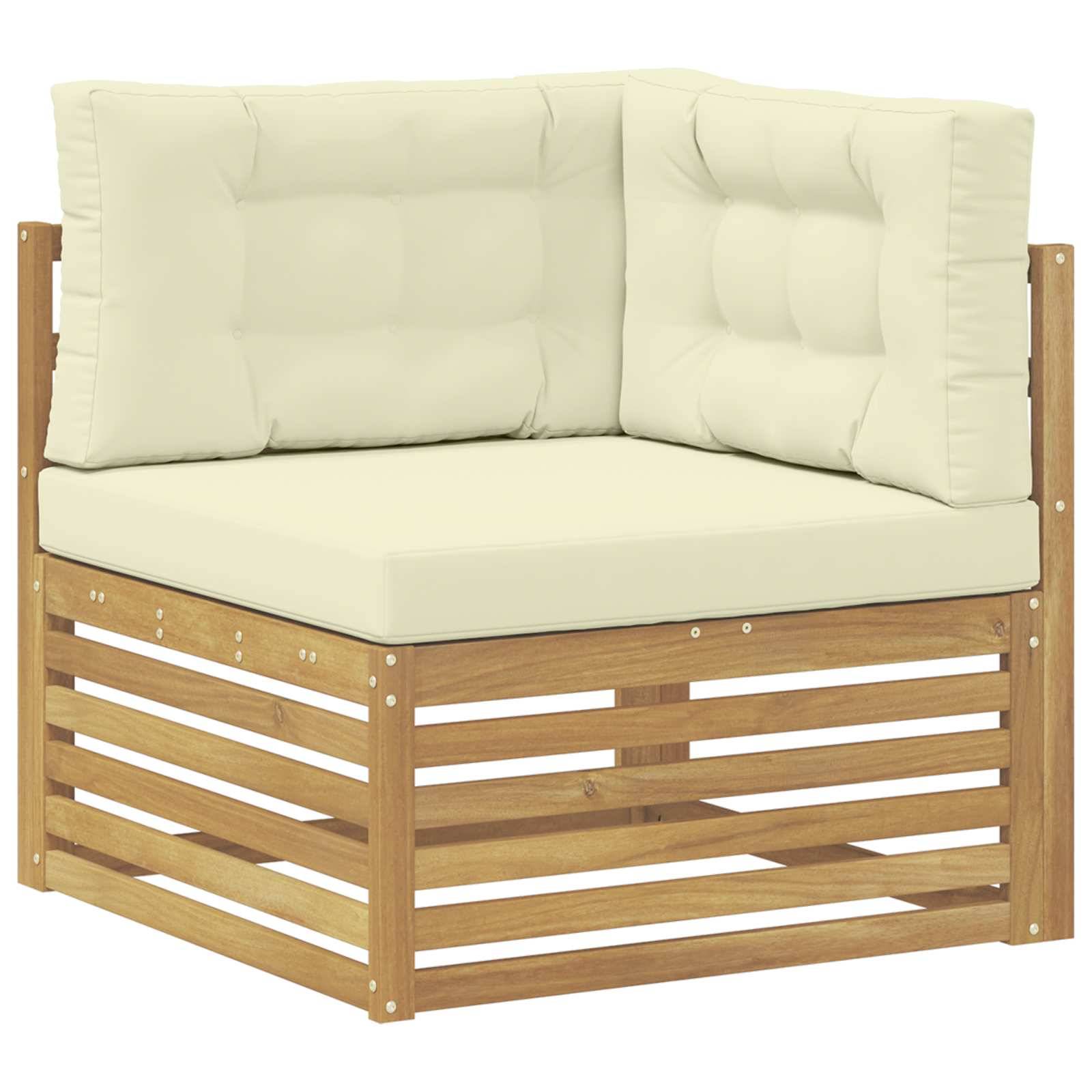 vidaXL Outdoor-Sofagarnitur mit Kissen 7 pcs Weiß und Creme