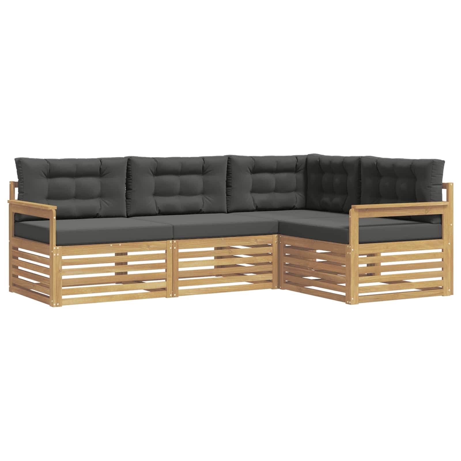 vidaXL Outdoor-Sofagarnitur 5 pcs Weiß und Anthrazit Polyester