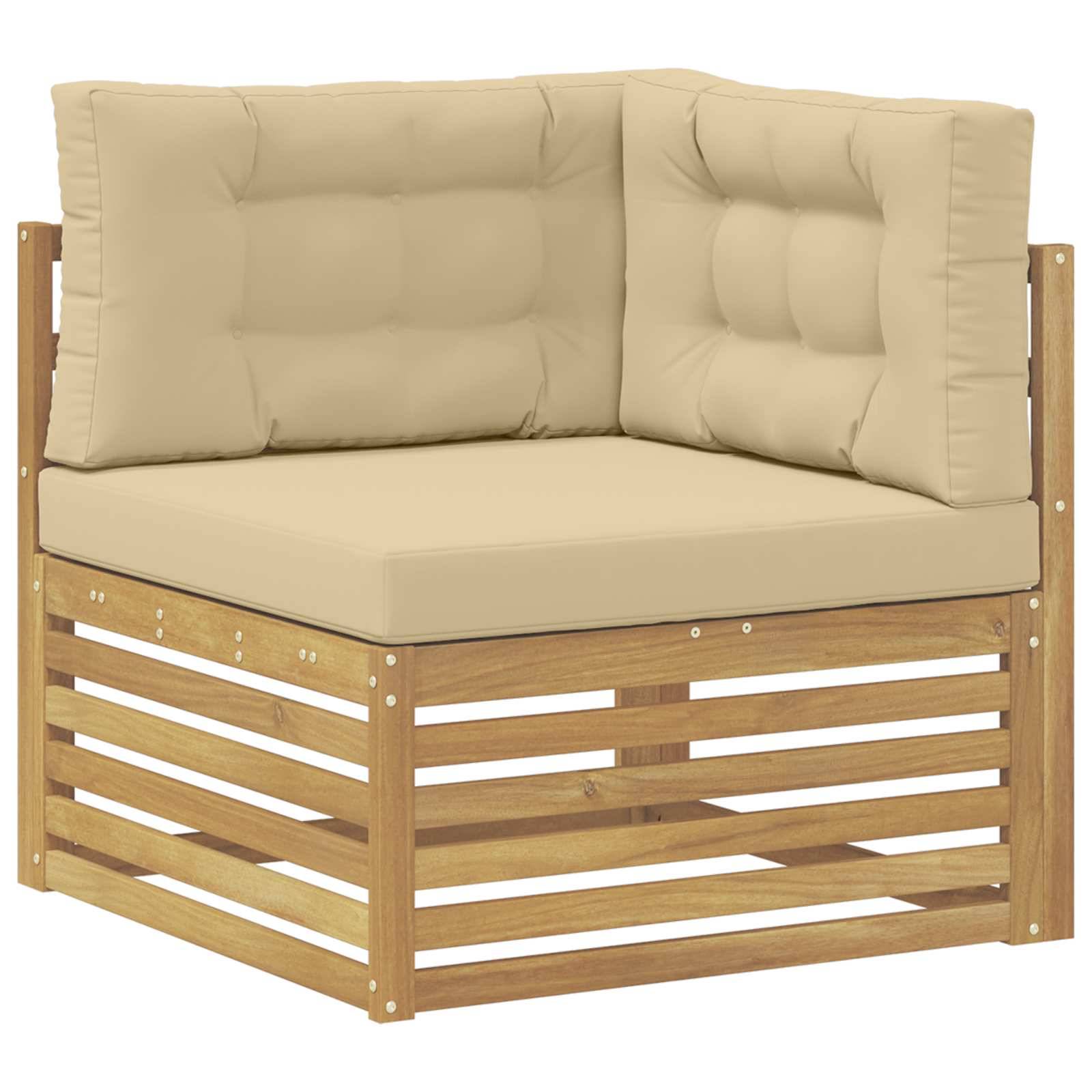 vidaXL Outdoor-Sofagarnitur mit Kissen 6 pcs Weiß und Beige