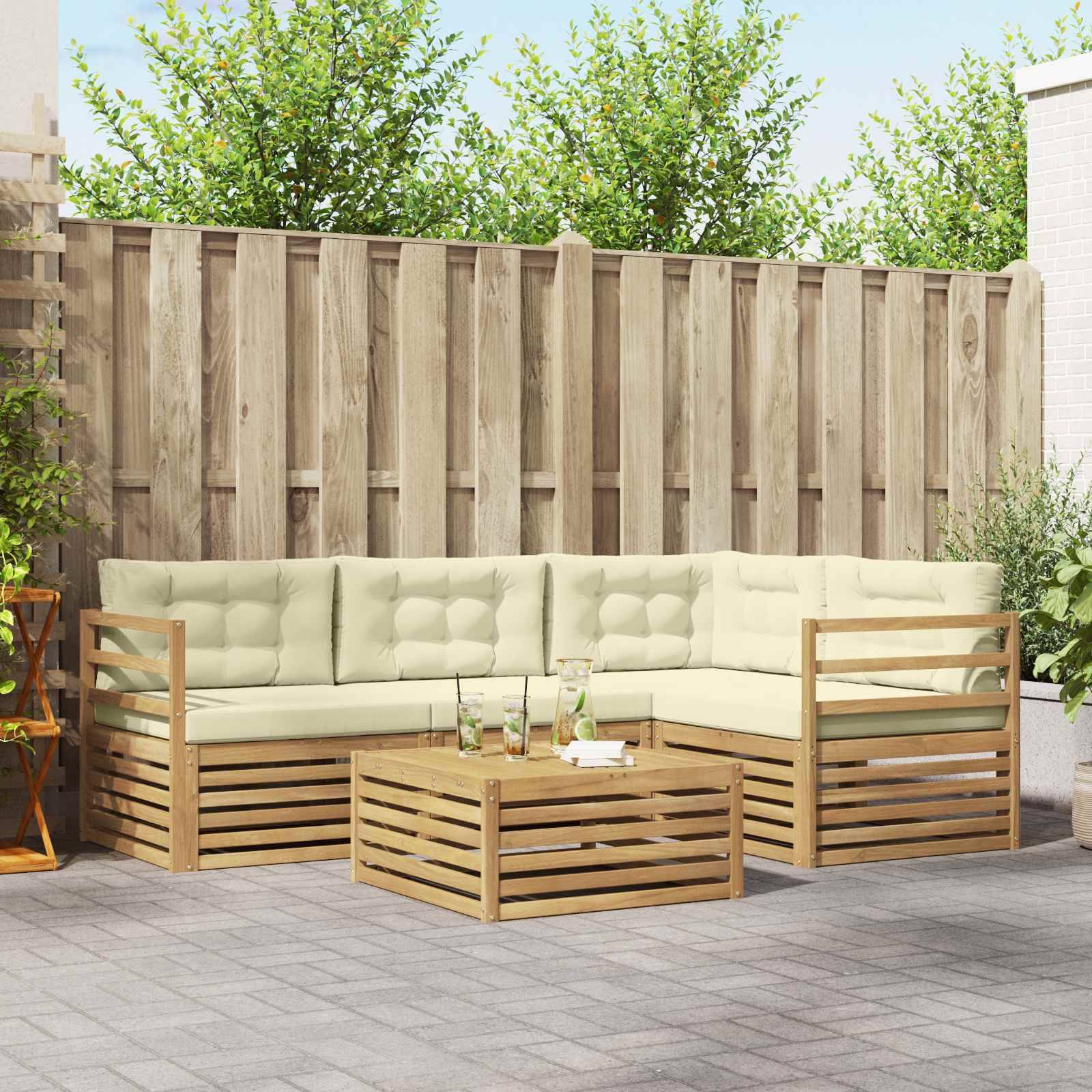 vidaXL Outdoor-Sofagarnitur 6 pcs