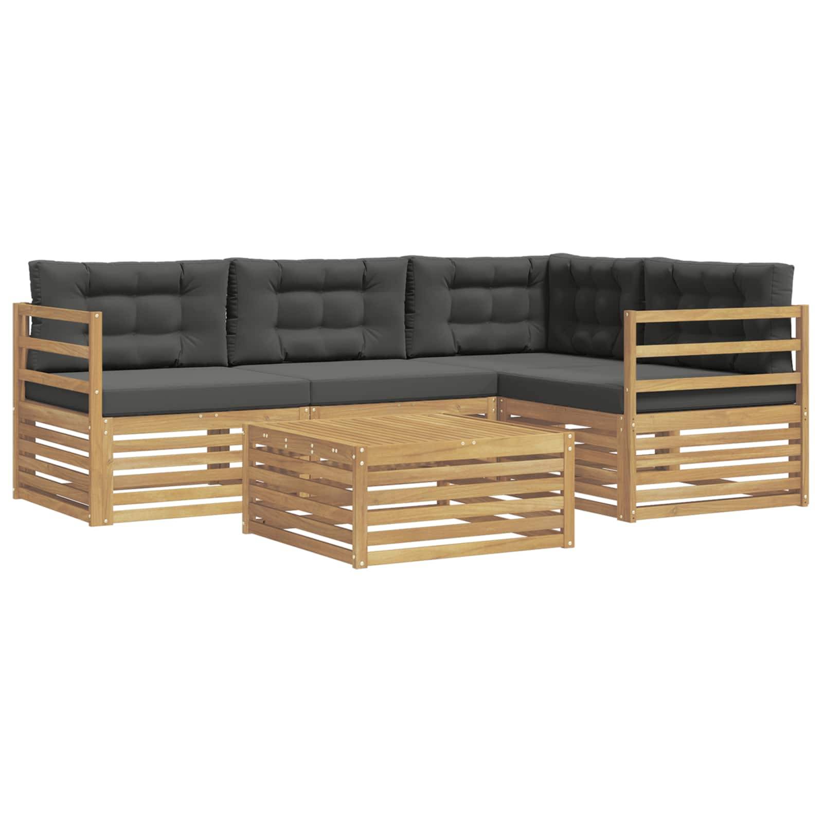 vidaXL Outdoor-Sofagarnitur mit Kissen 5 pcs