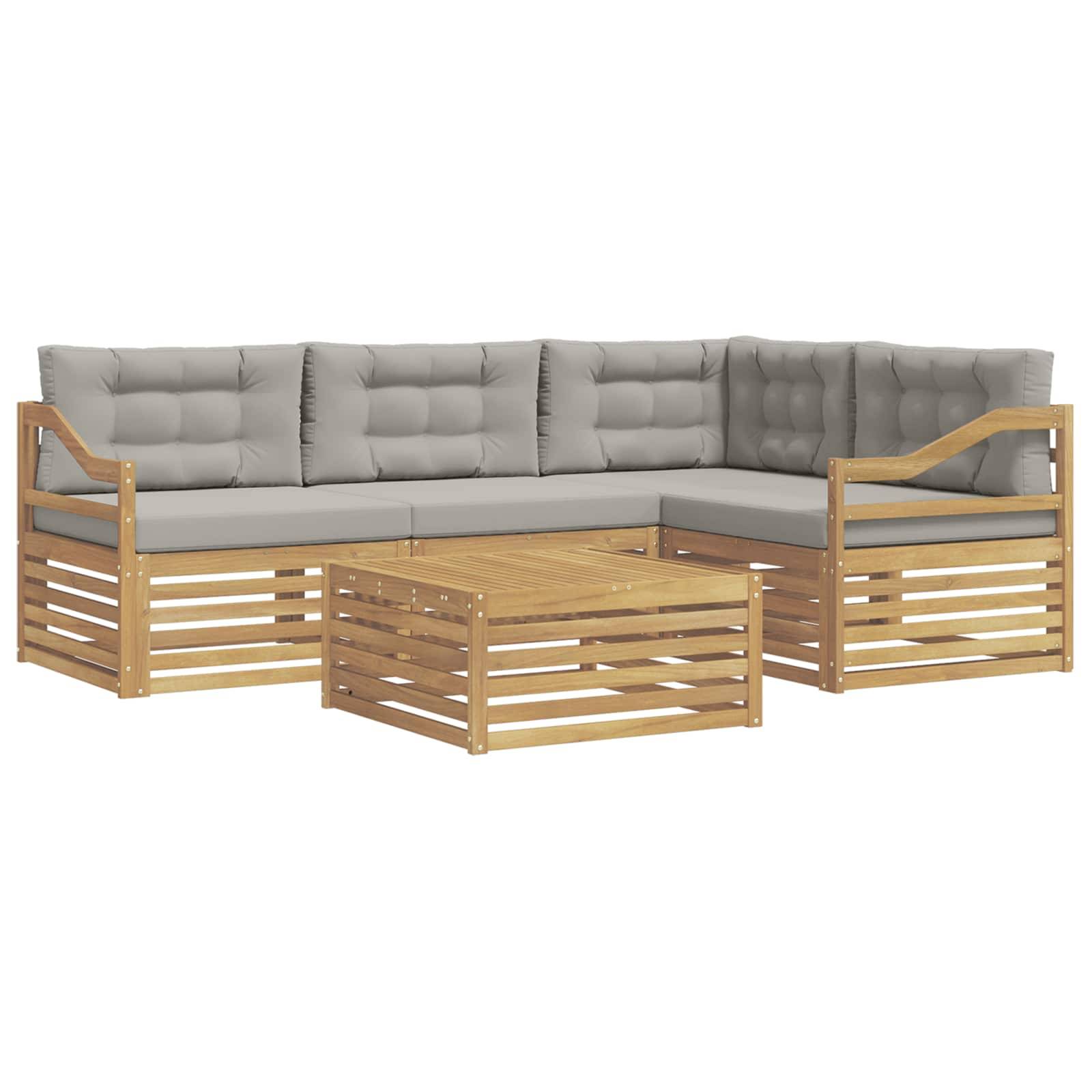 vidaXL Outdoor-Sofagarnitur mit Kissen 5 pcs