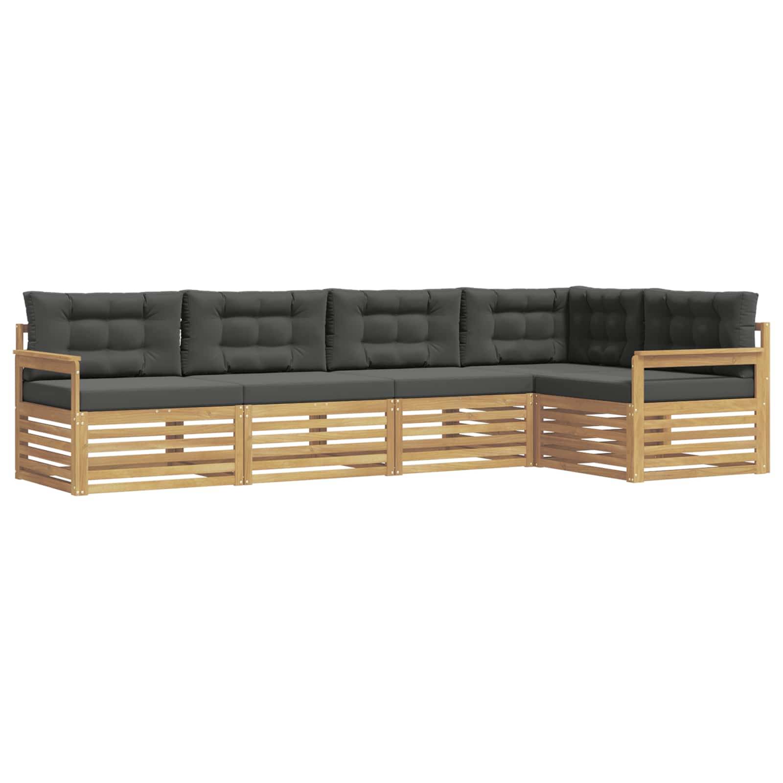 vidaXL Outdoor-Sofagarnitur 6 pcs Weiß und Anthrazit Polyester