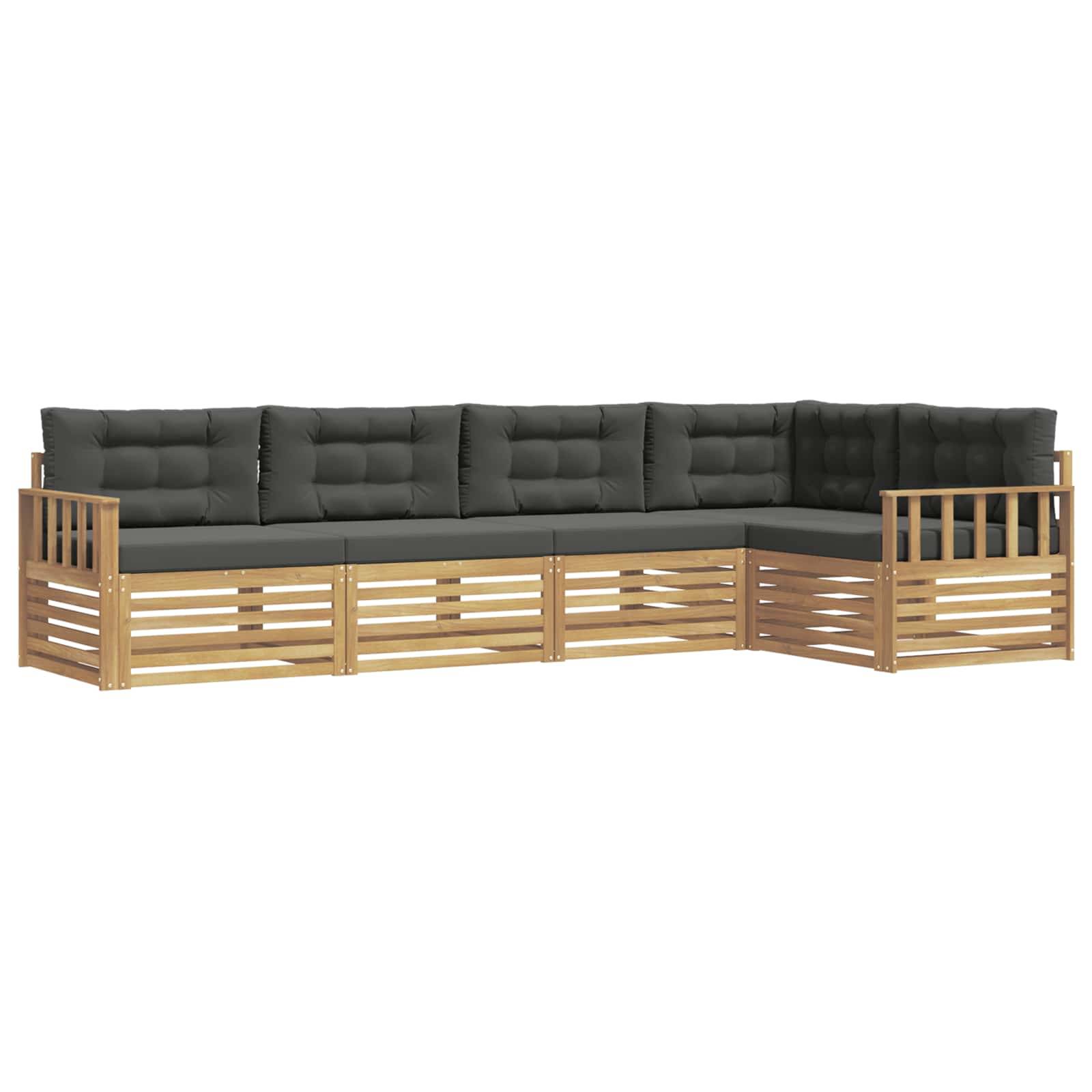 vidaXL Outdoor-Sofagarnitur 6 pcs Weiß und Anthrazit Polyester