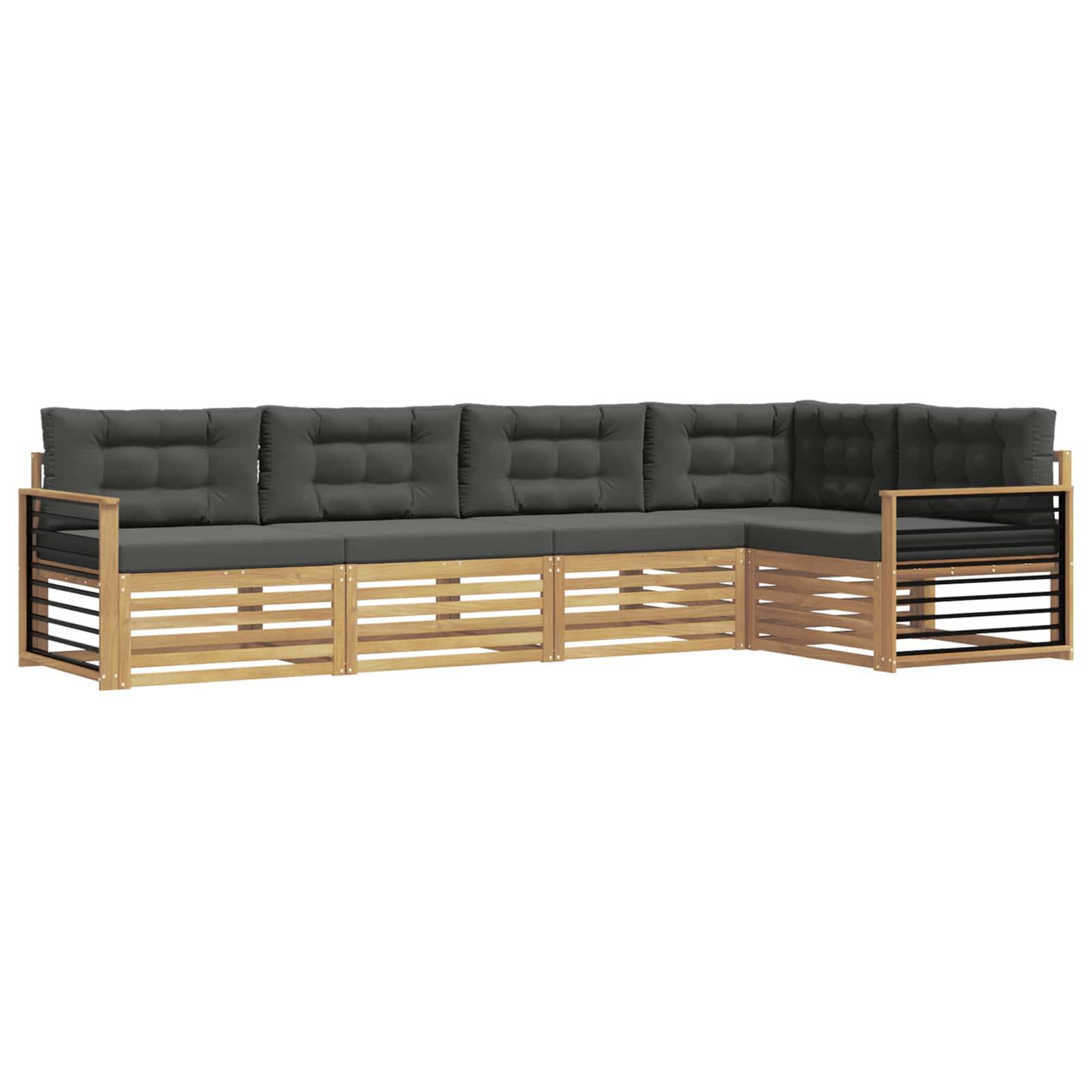 vidaXL Outdoor-Sofagarnitur 6 pcs Weiß und Anthrazit Polyester