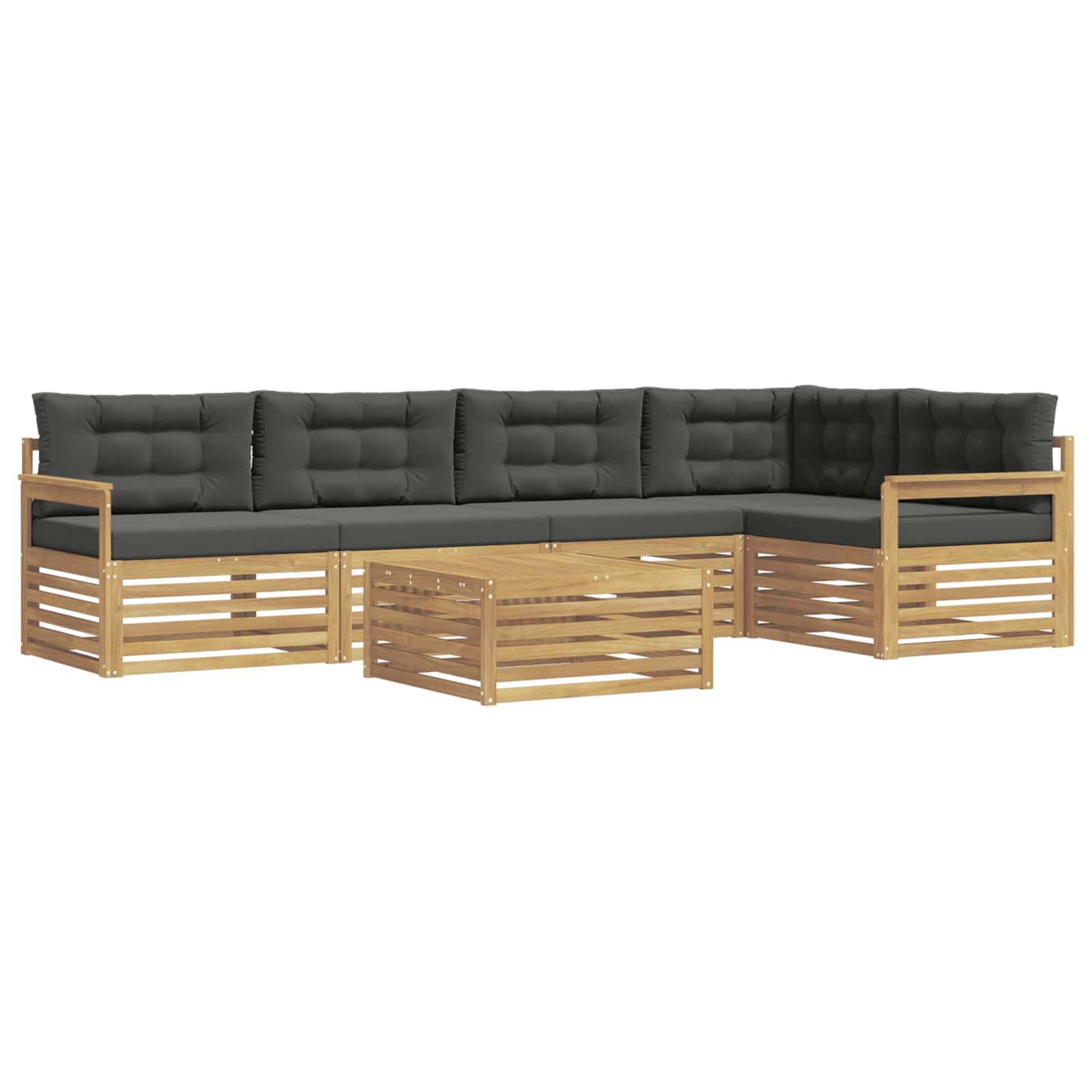 vidaXL Outdoor-Sofagarnitur 6 pcs Weiß und Anthrazit Polyester