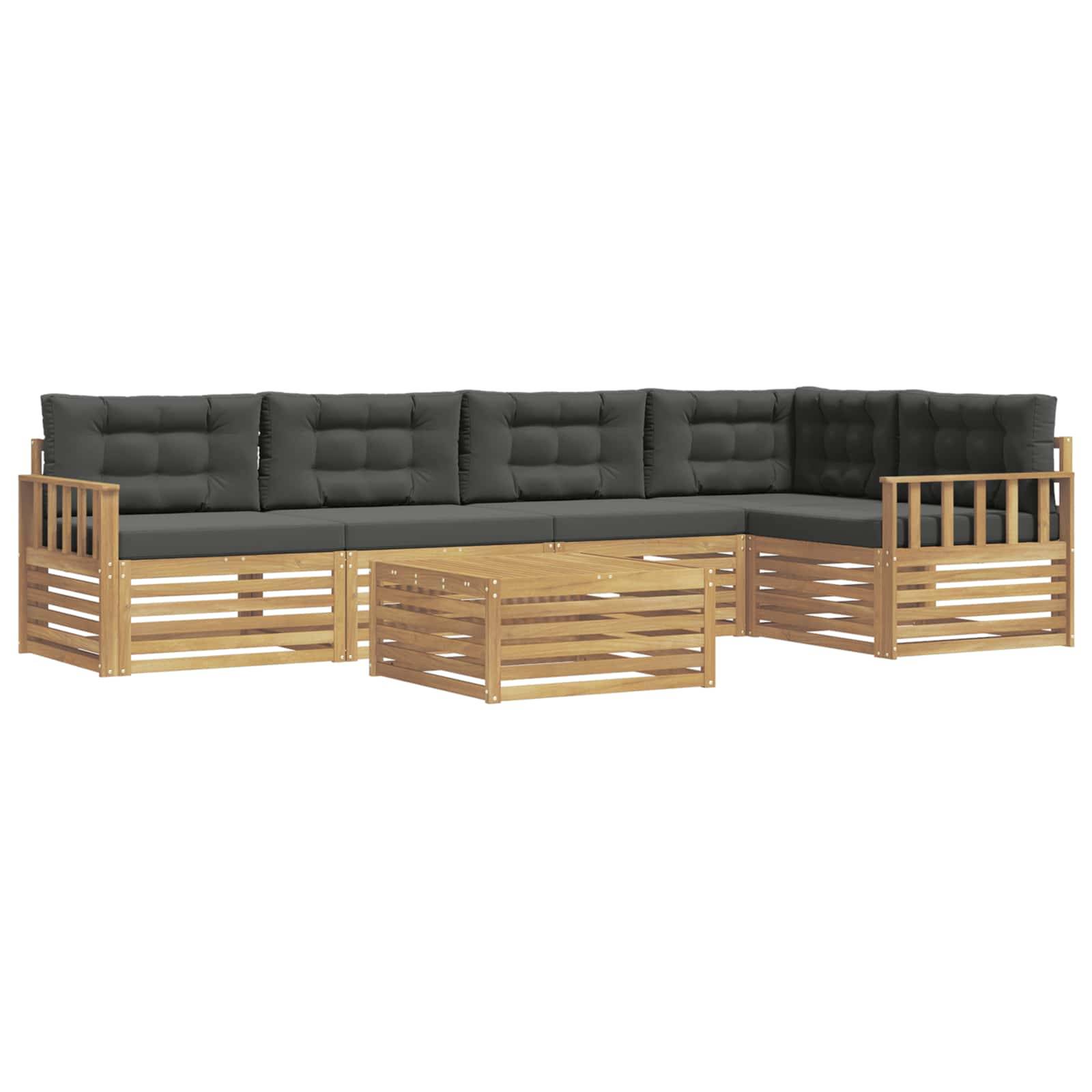 vidaXL Outdoor-Sofagarnitur 6 pcs Weiß und Anthrazit Polyester