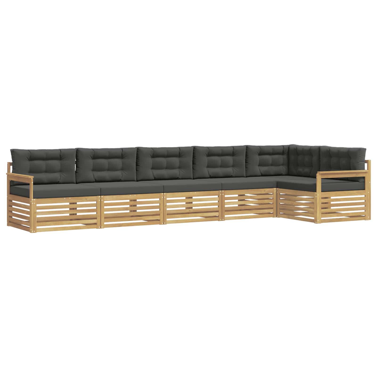 vidaXL Outdoor-Sofagarnitur 6 pcs Weiß und Anthrazit Polyester