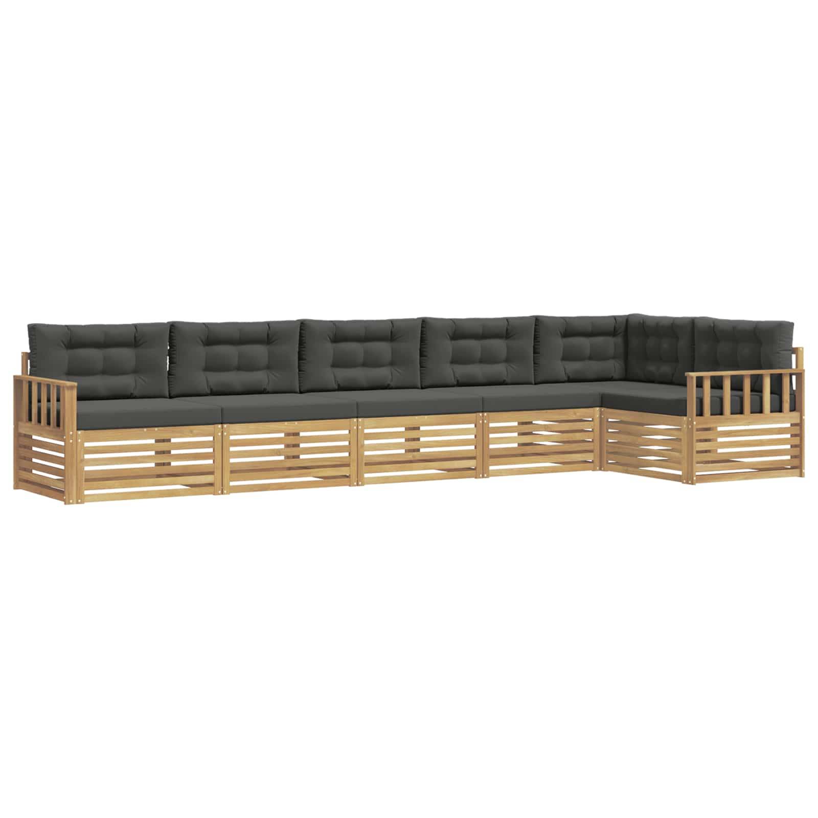 vidaXL Outdoor-Sofagarnitur 6 pcs Weiß und Anthrazit Polyester