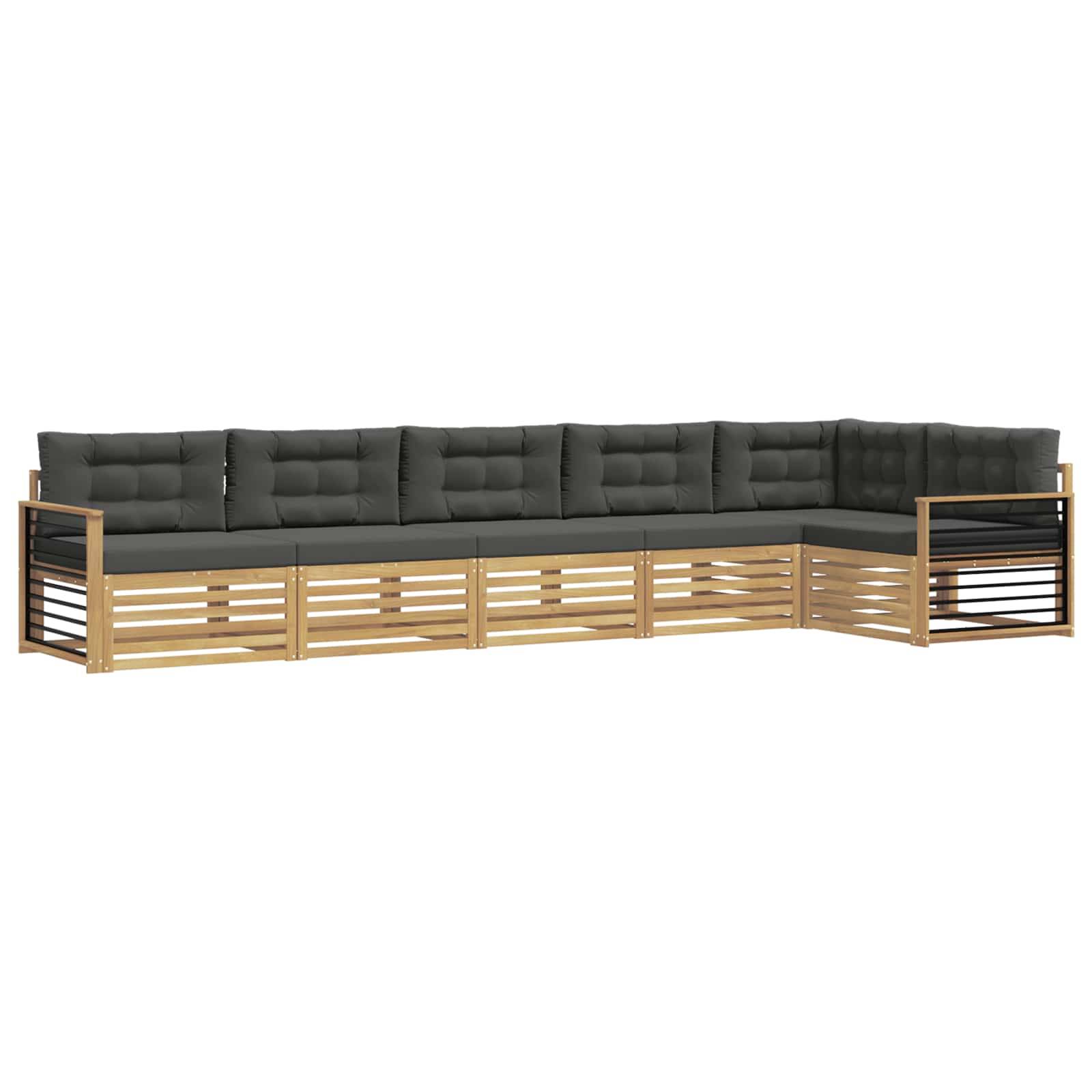 vidaXL Outdoor-Sofagarnitur 6 pcs Weiß und Anthrazit Polyester