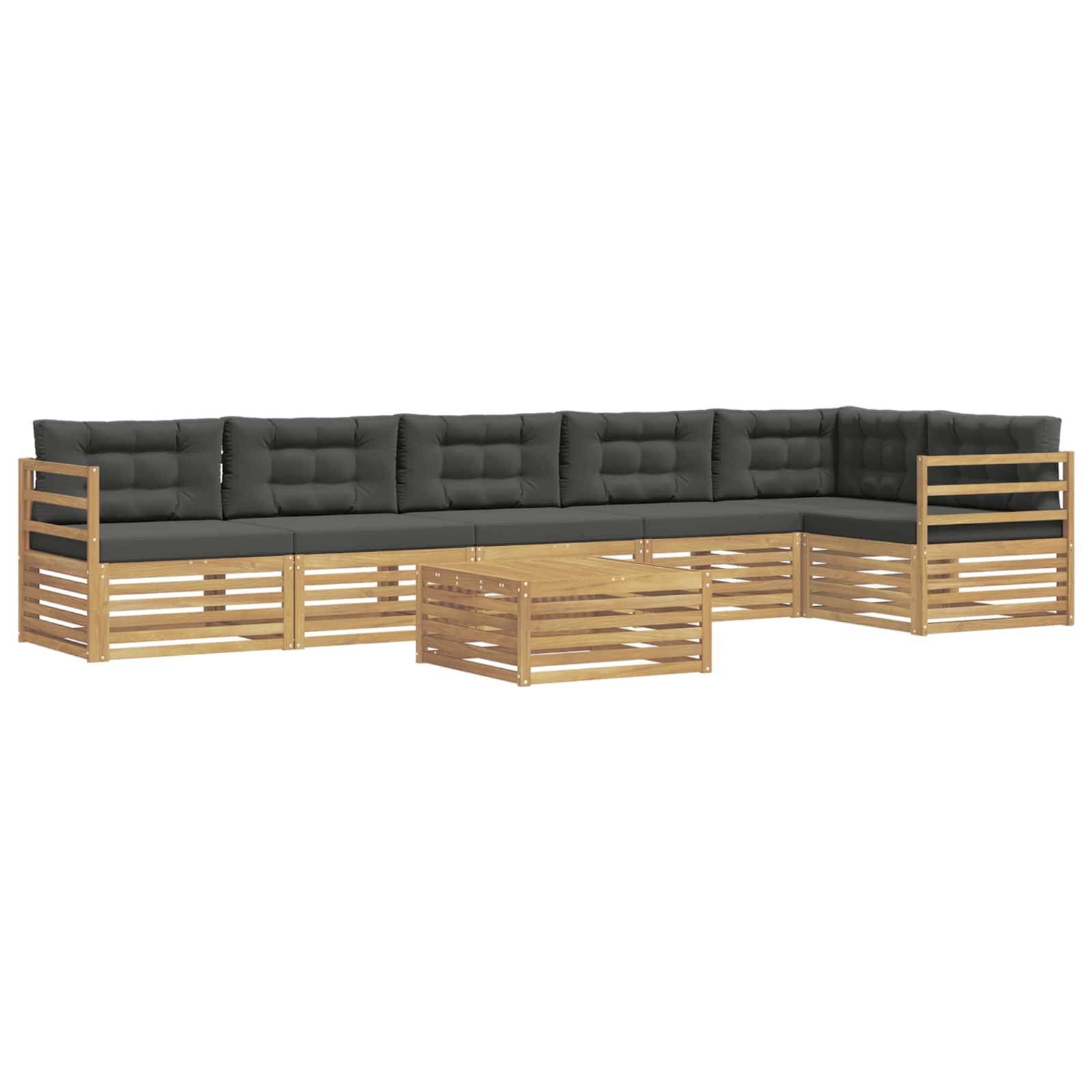 vidaXL Outdoor-Sofagarnitur 7 pcs Weiß und Anthrazit Polyester