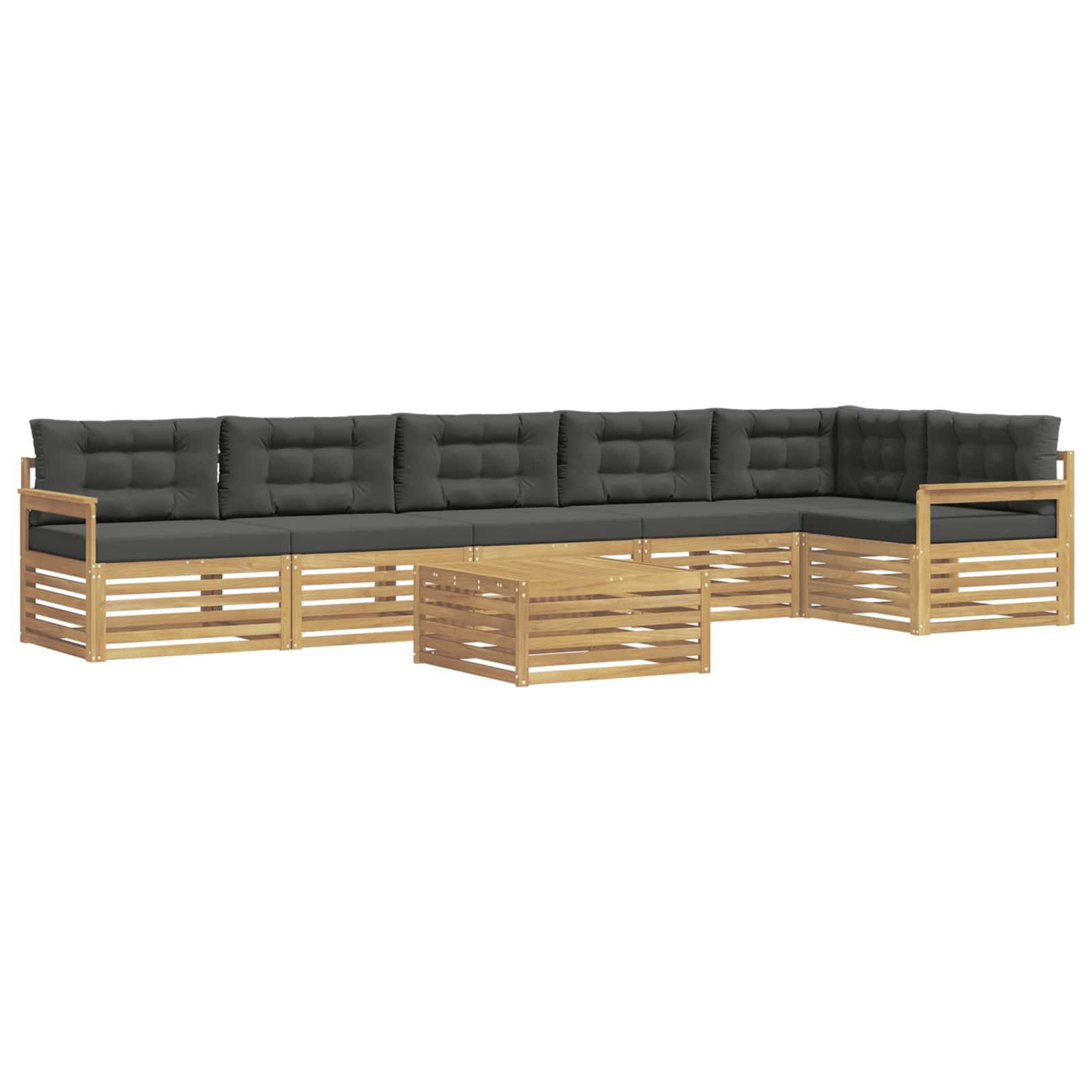 vidaXL Outdoor-Sofagarnitur mit Kissen 7 pcs Weiß und Anthrazit