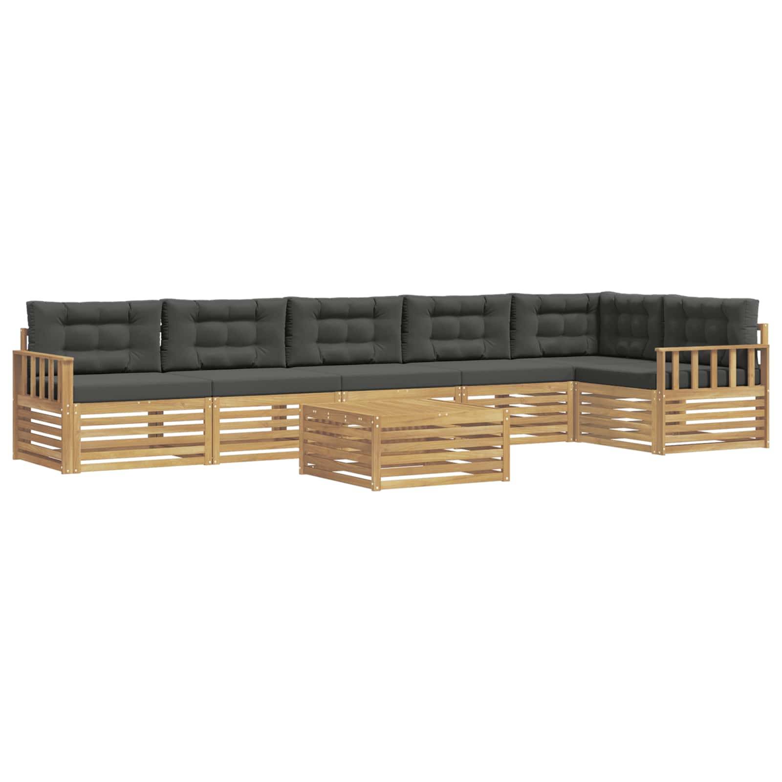 vidaXL Outdoor-Sofagarnitur mit Kissen 7 pcs Weiß und Anthrazit