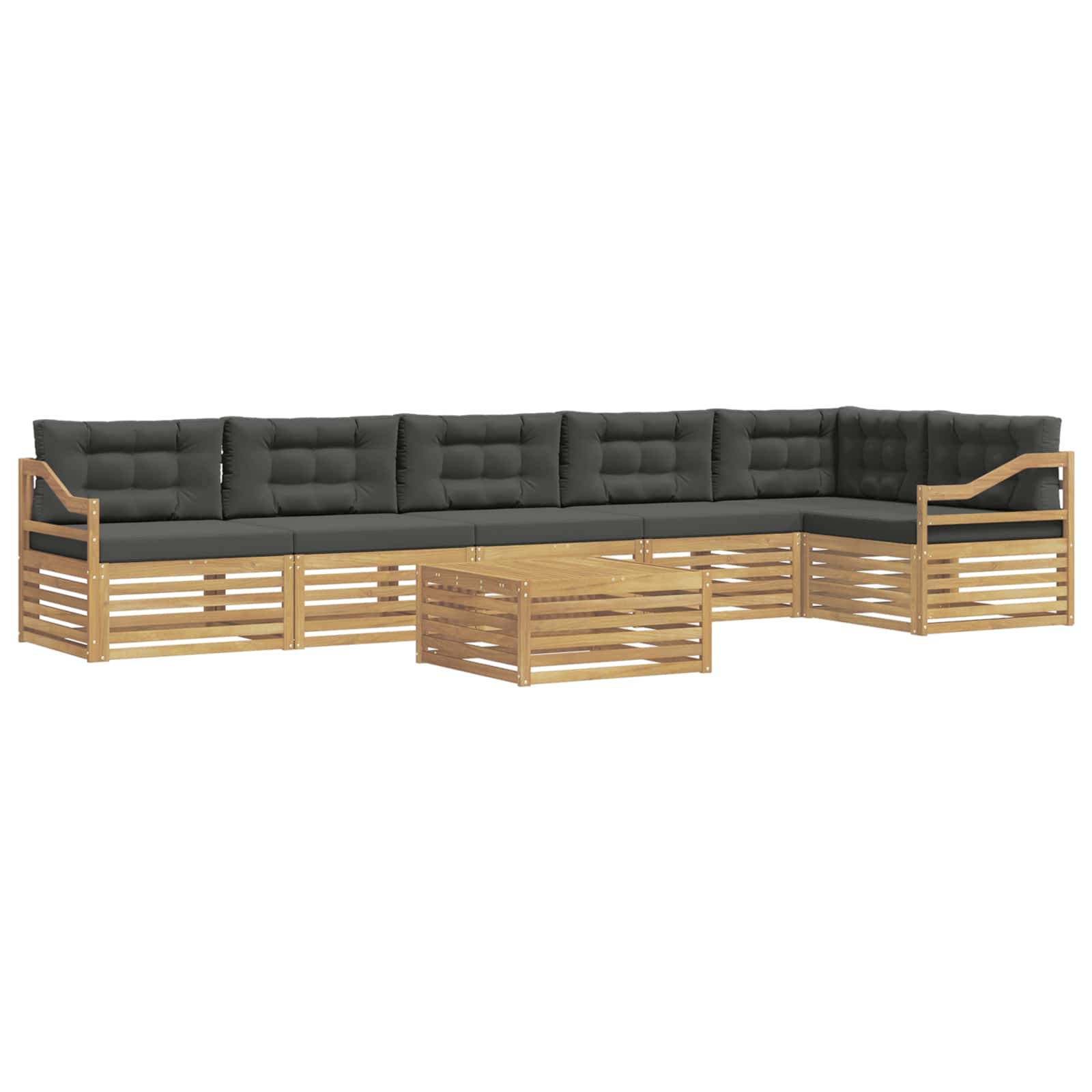 vidaXL Outdoor-Sofagarnitur 7 pcs Weiß und Anthrazit Polyester