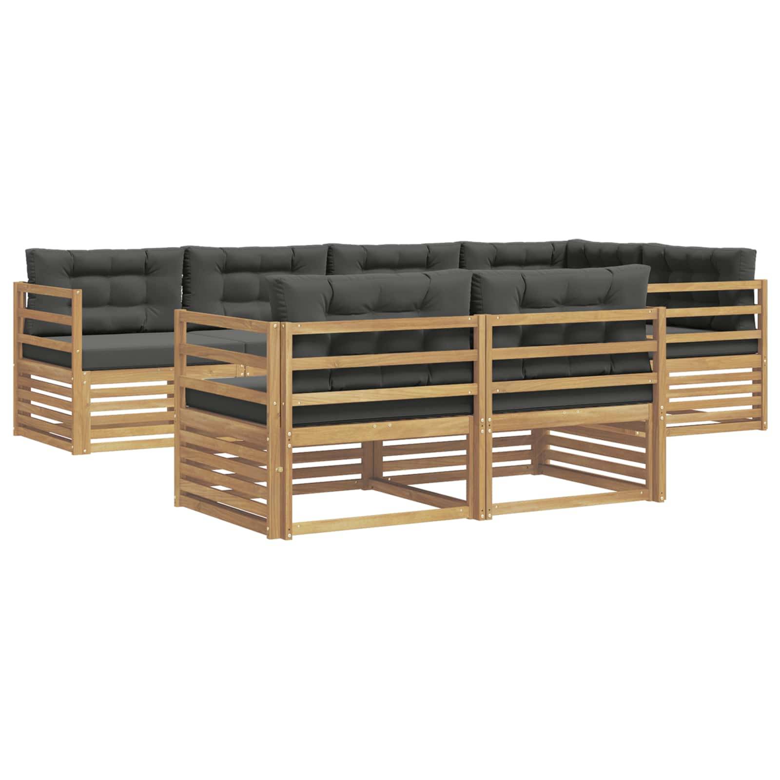 vidaXL Outdoor-Sofagarnitur 7 pcs Weiß und Anthrazit Polyester
