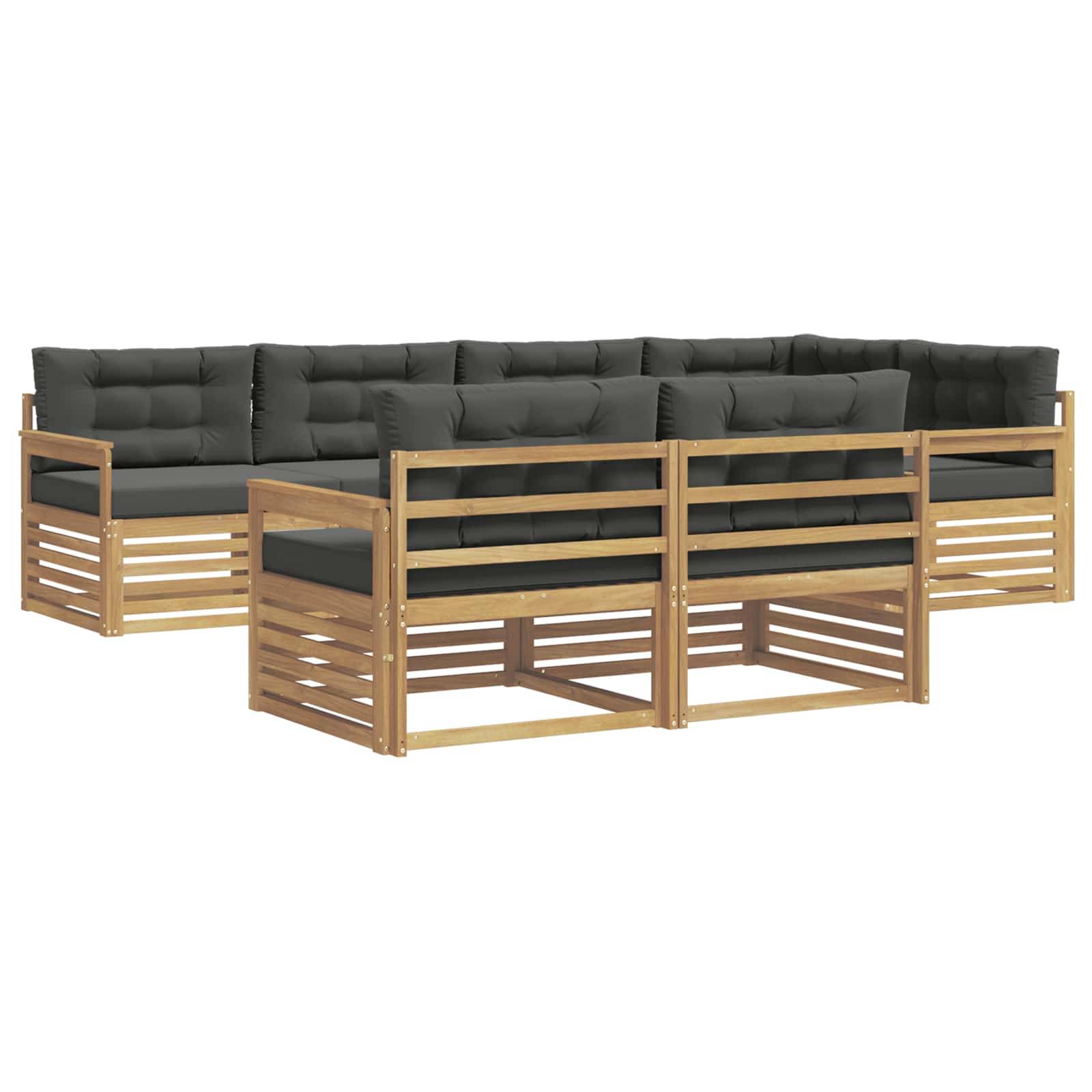 vidaXL Outdoor-Sofagarnitur 7 pcs Weiß und Anthrazit Polyester