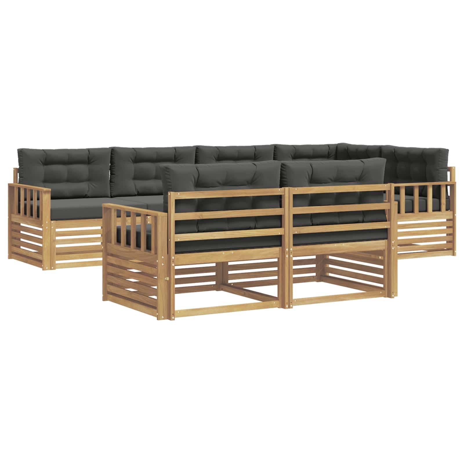 vidaXL Outdoor-Sofagarnitur 7 pcs Weiß und Anthrazit Polyester