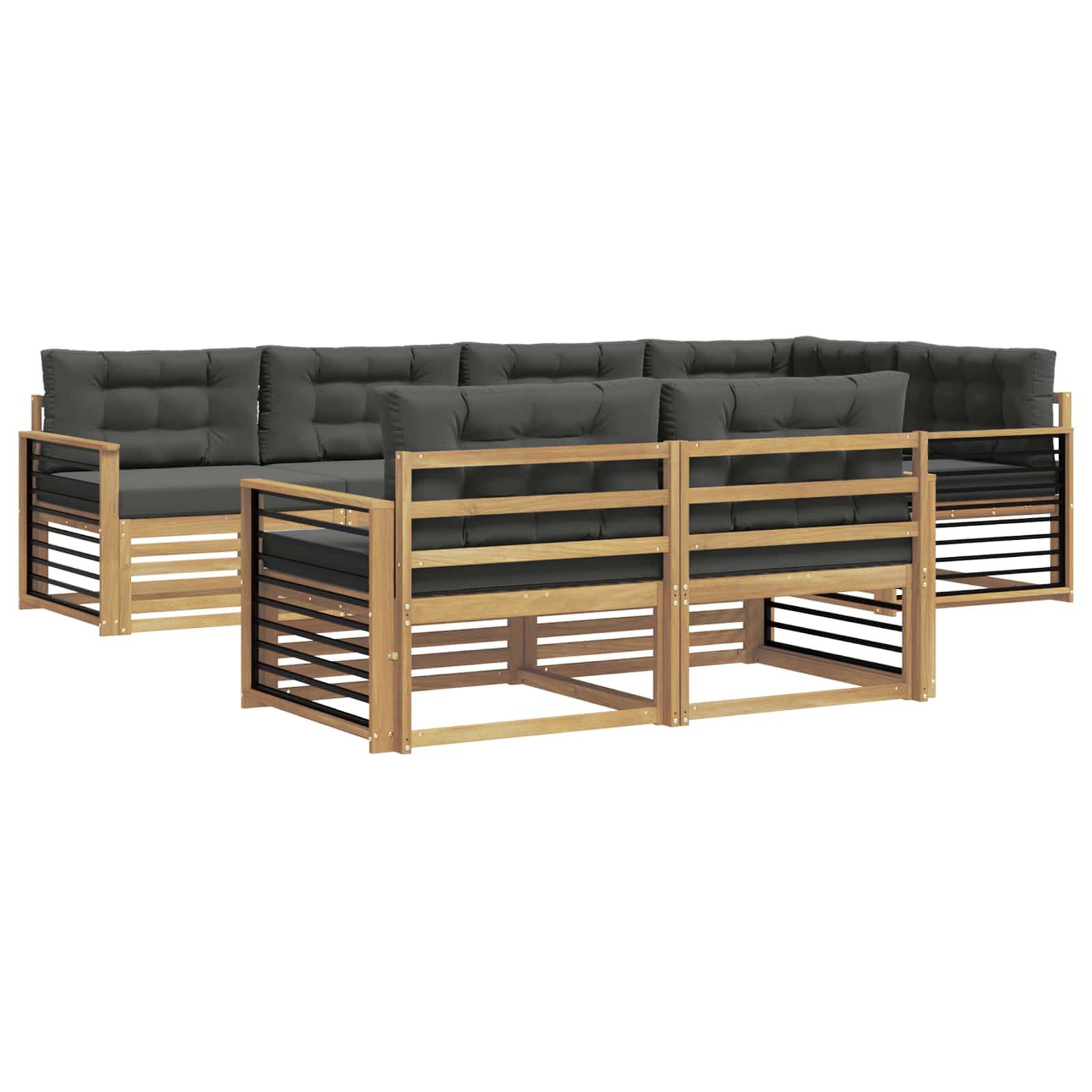 vidaXL Outdoor-Sofagarnitur 7 pcs Weiß und Anthrazit Polyester