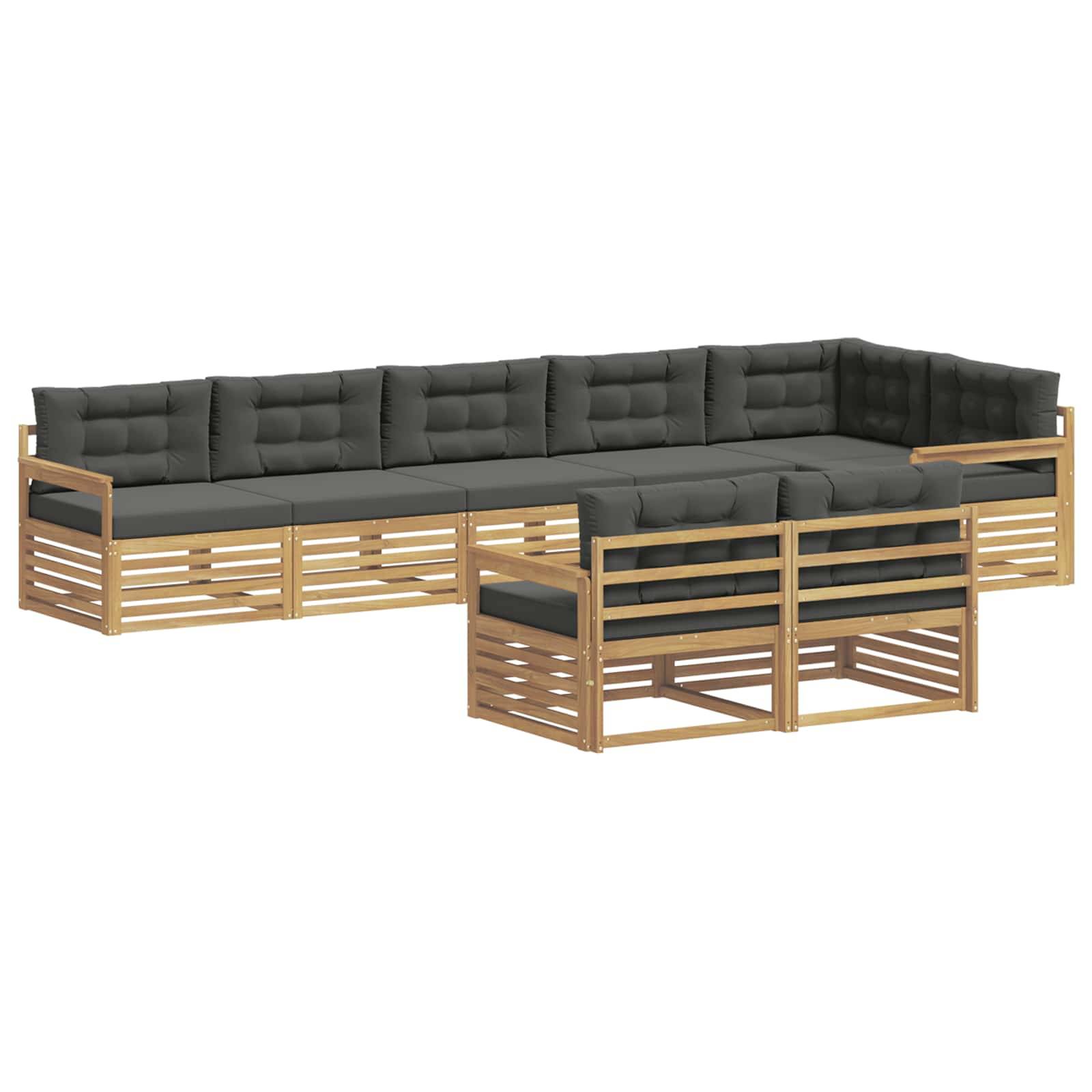 vidaXL Outdoor-Sofagarnitur 8 pcs Weiß und Anthrazit Polyester