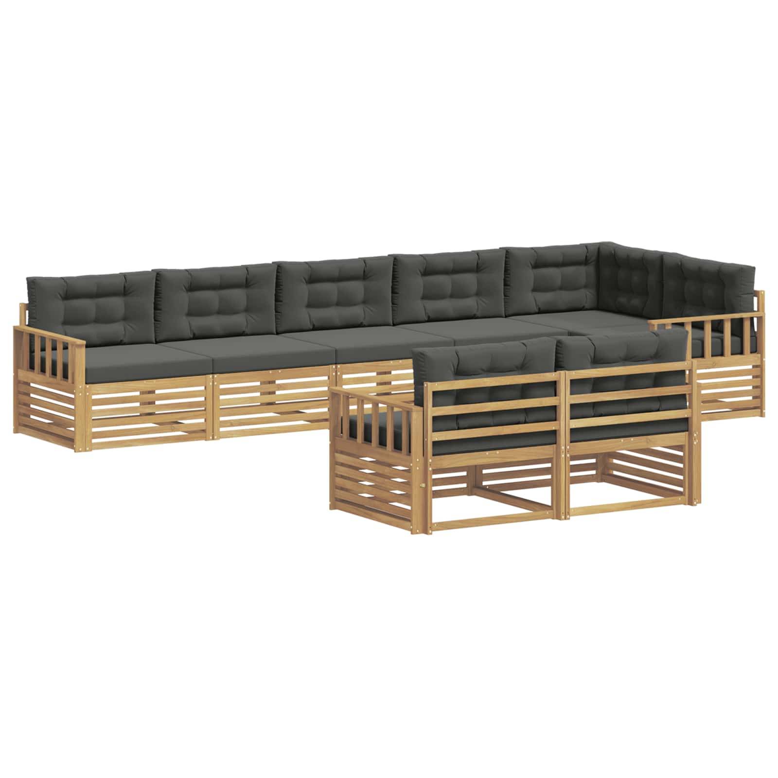vidaXL Outdoor-Sofagarnitur 8 pcs Weiß und Anthrazit Polyester