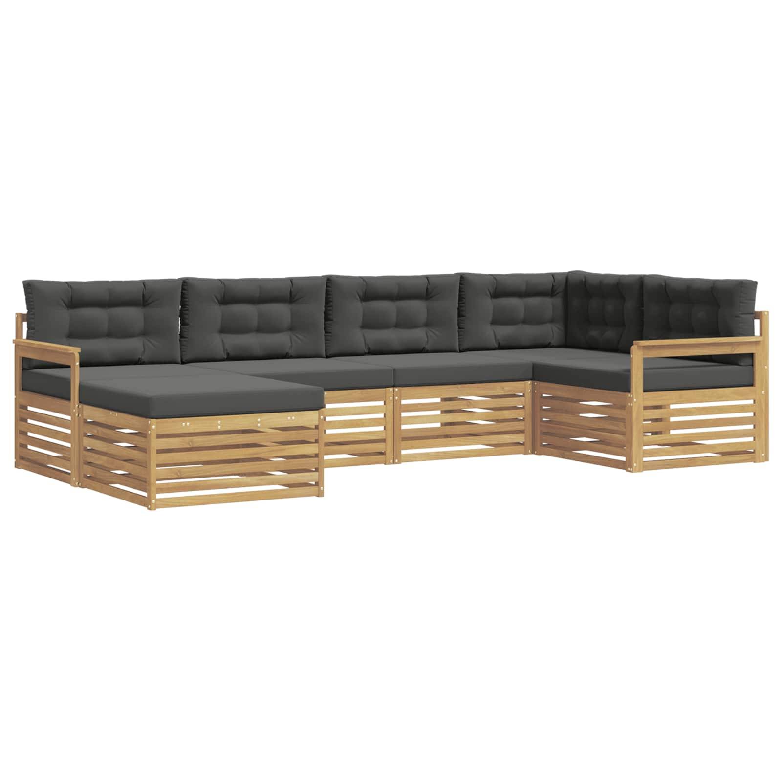 vidaXL Outdoor-Sofagarnitur 6 pcs Weiß und Anthrazit Polyester