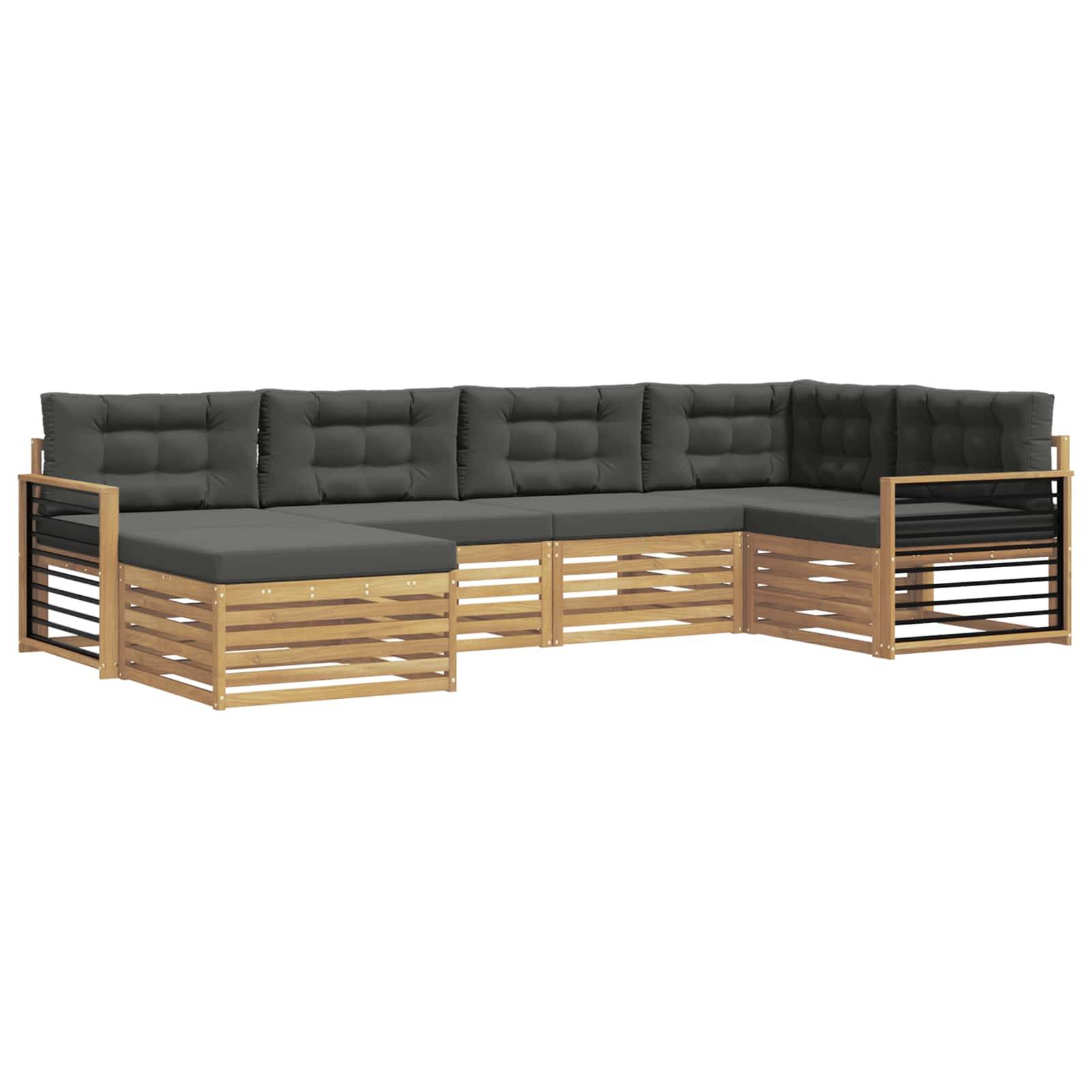 vidaXL Outdoor-Sofagarnitur 6 pcs Weiß und Anthrazit Polyester
