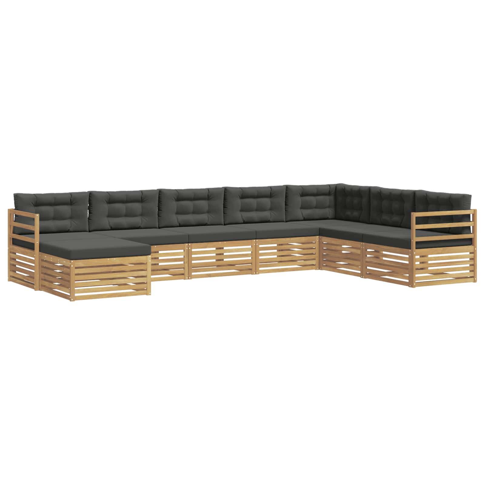 vidaXL Outdoor-Sofagarnitur 8 pcs Weiß und Anthrazit Polyester