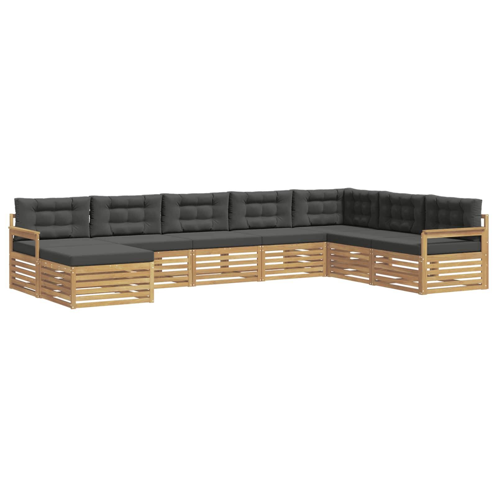 vidaXL Outdoor-Sofagarnitur mit Kissen 8 pcs Weiß und Anthrazit
